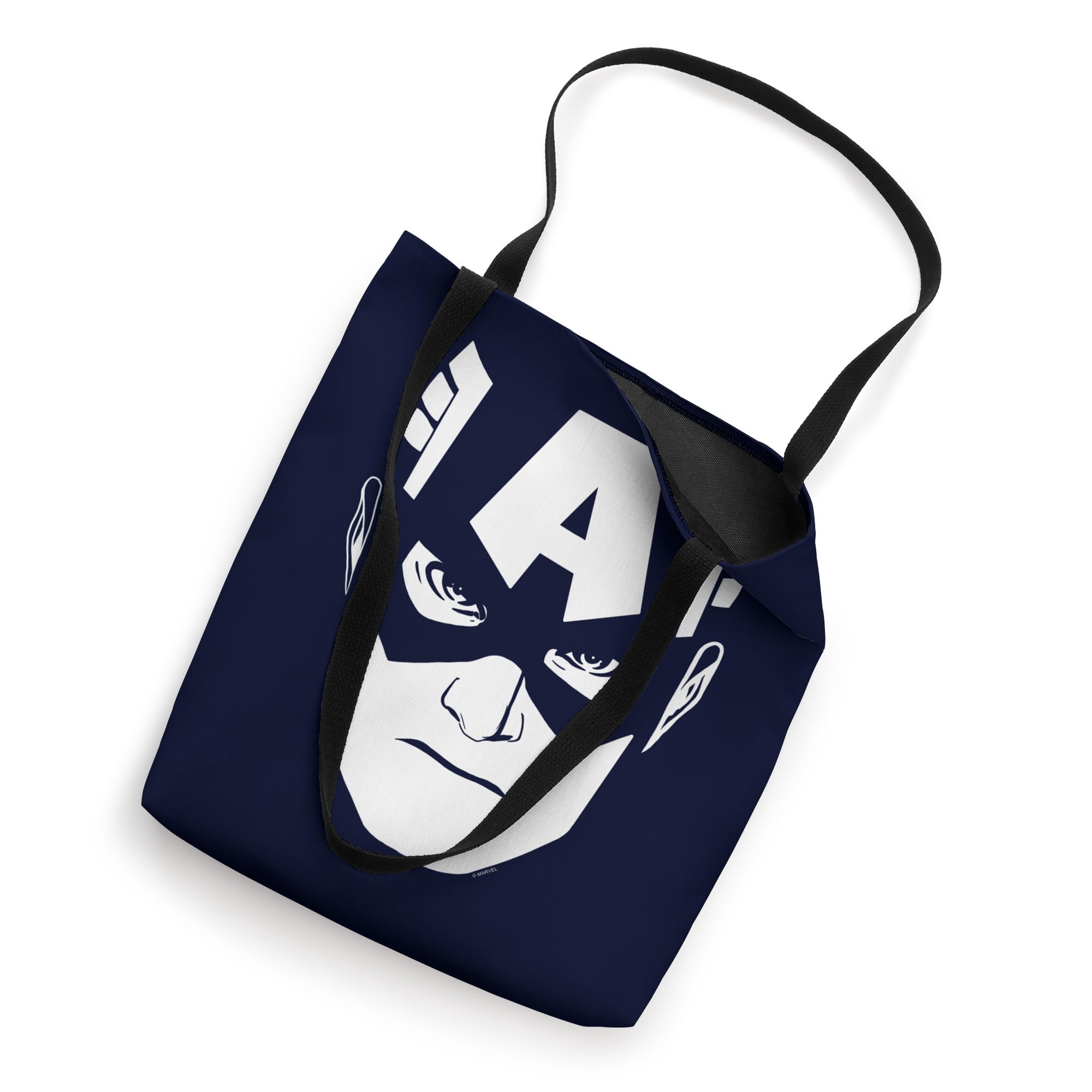 Marvel Captain America Classic Big Face Tote Bag - Stylish Superhero Shoulder Bag for Women & Men - Perfect for Shopping, Gym, Beach & Comic Con Events