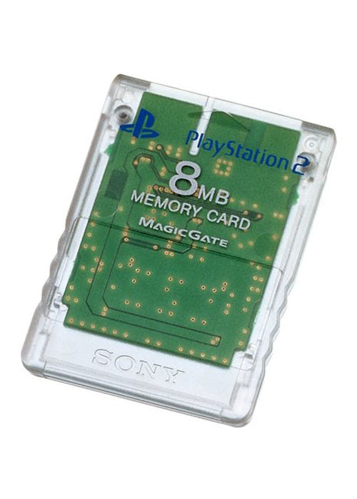Original PlayStation 2 8MB Memory Card (PS2) - Clear Transparent Save Storage for Gaming - Perfect for PS2 Game Saves & Backups