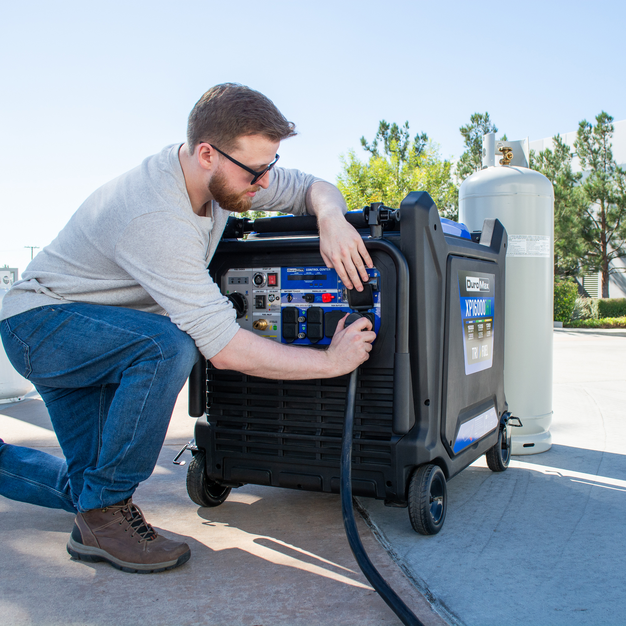 16,000 Watt Tri Fuel Portable Inverter Generator with CO Alert - Reliable Power for Camping, RV Trips & Emergency Backup