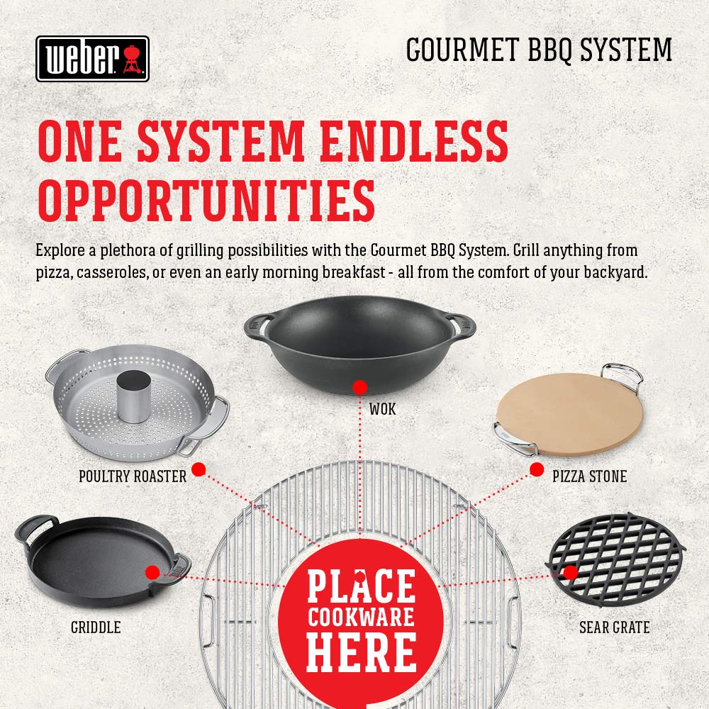 Weber Gourmet BBQ System Griddle - Premium Stainless Steel Grill Accessory for Outdoor Cooking | Perfect for Backyard BBQs, Camping & Tailgating
