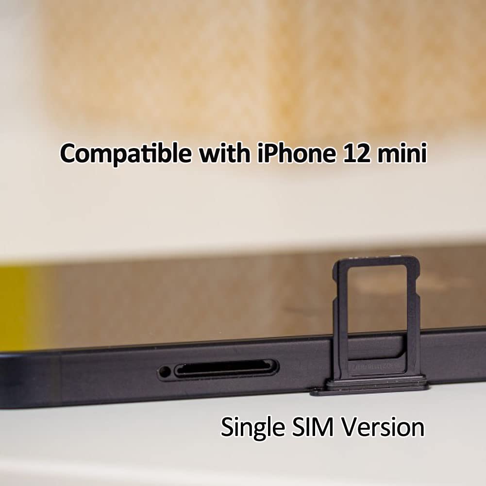 Original SIM Card Slot Tray Holder Replacement for iPhone 12 Mini - Black SIM Card Tray | Compatible with iPhone 12 Mini | Perfect for SIM Card Replacement & Repair Scenarios