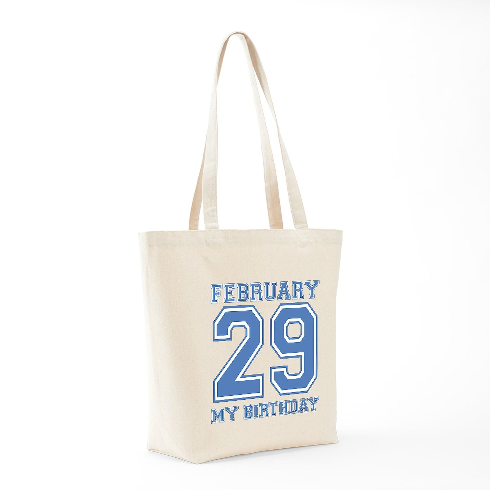 February 29 Birthday Tote Bag - Natural Canvas Reusable Shopping Bag for Leap Year Celebrations, Grocery Trips & Beach Outings