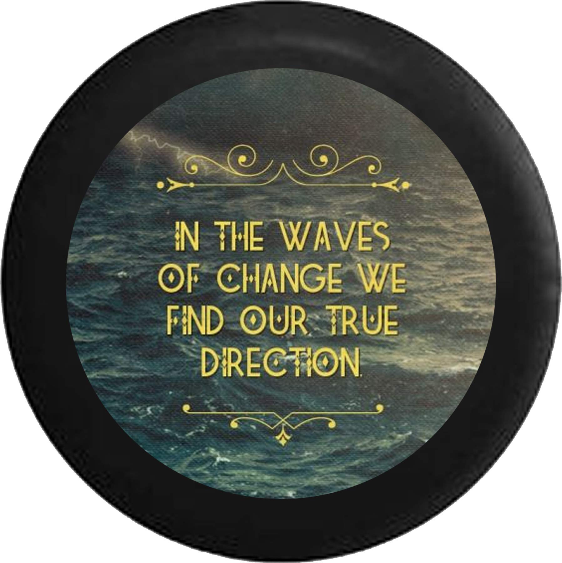 29 Inch Waterproof Car Tire Cover - Wave Design for All-Weather Protection | Perfect for Beach, Storm & Off-Road Adventures
