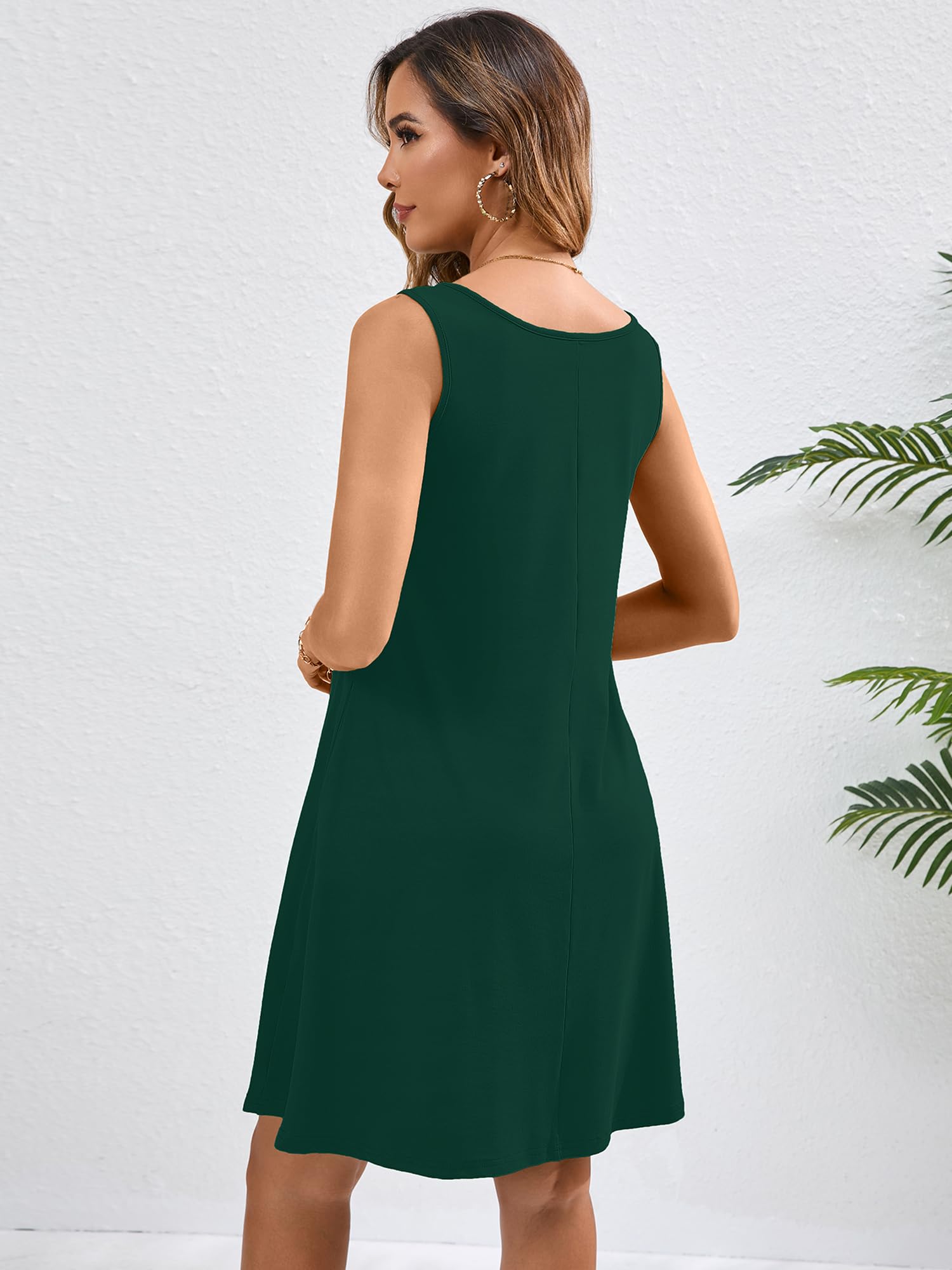KORSIS Women's Summer Casual Sleeveless Swing Dress - Flowy T-Shirt Tank Sundress with Pockets for Beach, Vacation & Everyday Wear | Lightweight Comfortable Ladies Dress