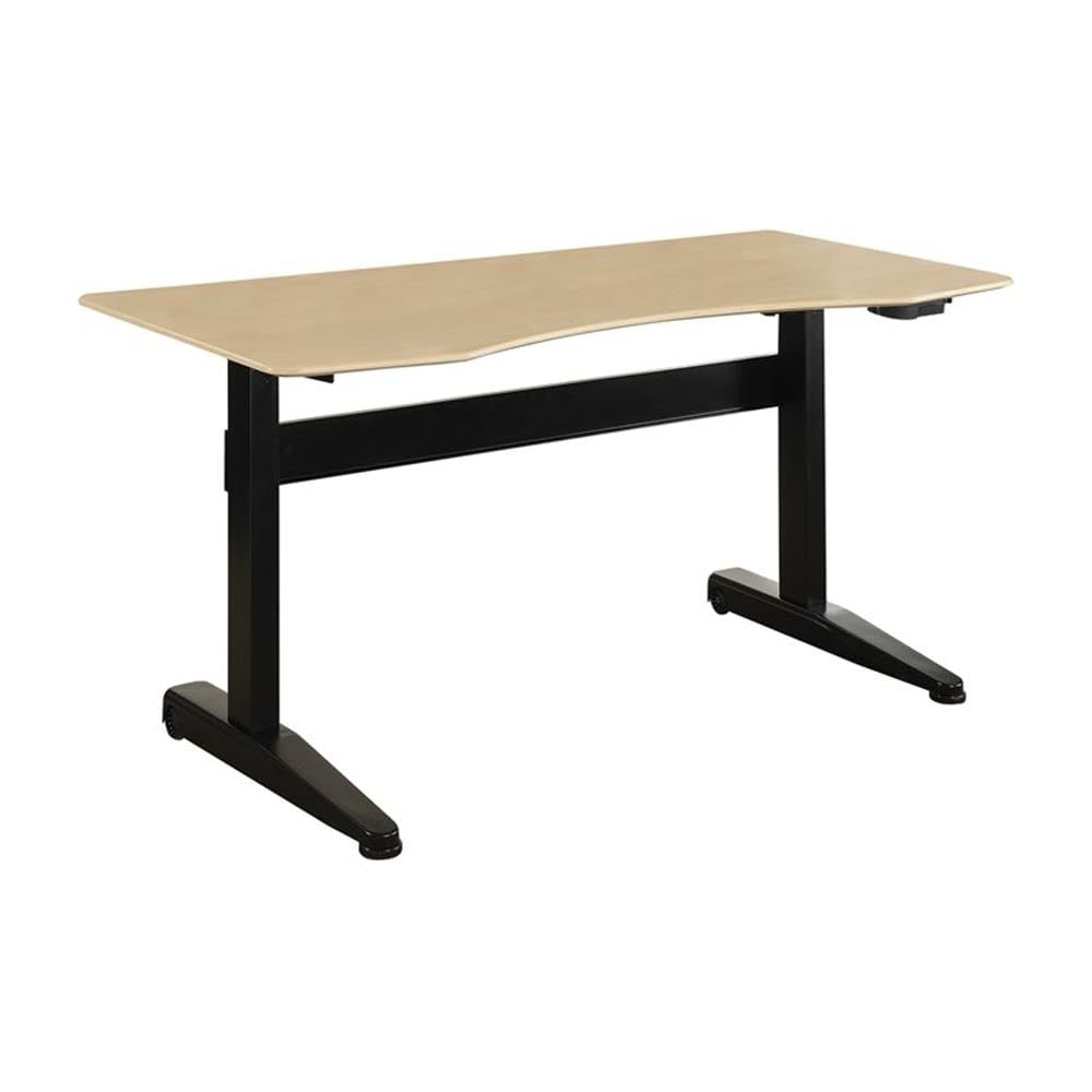 Furniture of America Glenda Black Metal Adjustable Height Standing Desk - Perfect for Home Office, Study & Workspace Ergonomics