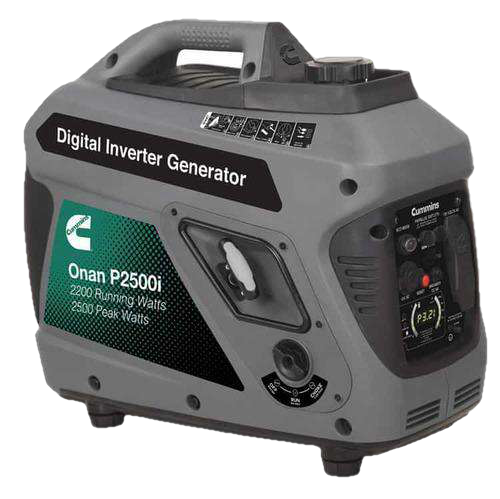 Cummins Onan P2500i 2200W/2500W Portable Inverter Generator - Quiet Gas Powered for Camping, RV & Emergency Backup Power