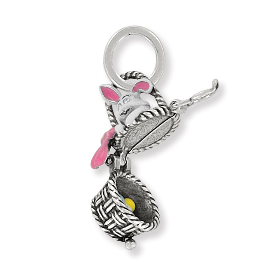 Easter Bunny Basket Charm - Adorable Rabbit Pendant for Jewelry Making, DIY Crafts, and Easter Decorations - Perfect for Necklaces, Bracelets, and Holiday Gift Giving