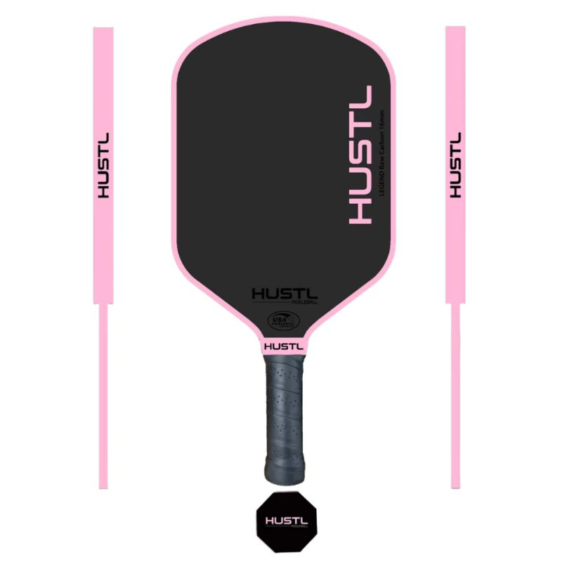 HUSTL Legend Gen 2 16mm Raw Carbon Fiber Pickleball Paddle - Premium Lightweight Paddle for Competitive Play & Outdoor Sports