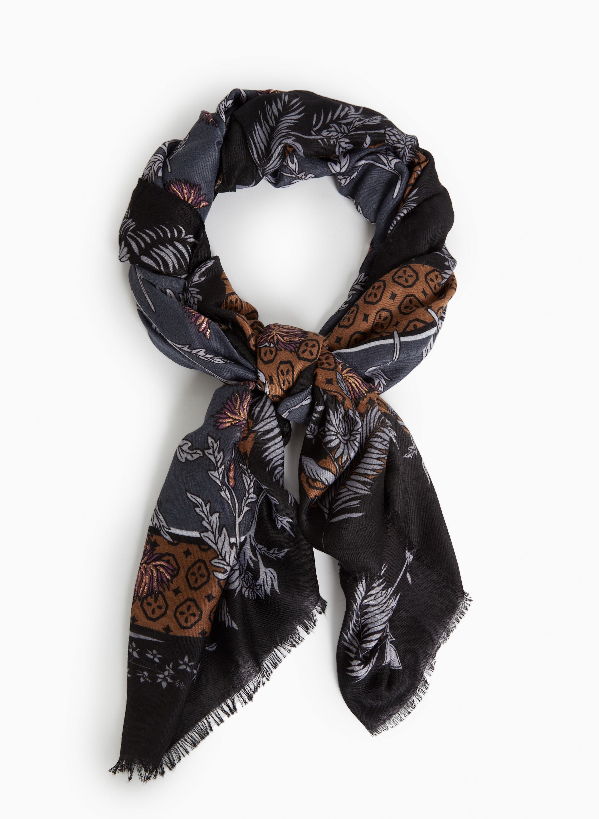 Floral Print Scarf for Women - Lightweight Soft Fashion Shawl Wrap - Spring Summer Accessories for Outfits, Dresses & Beach Cover Up