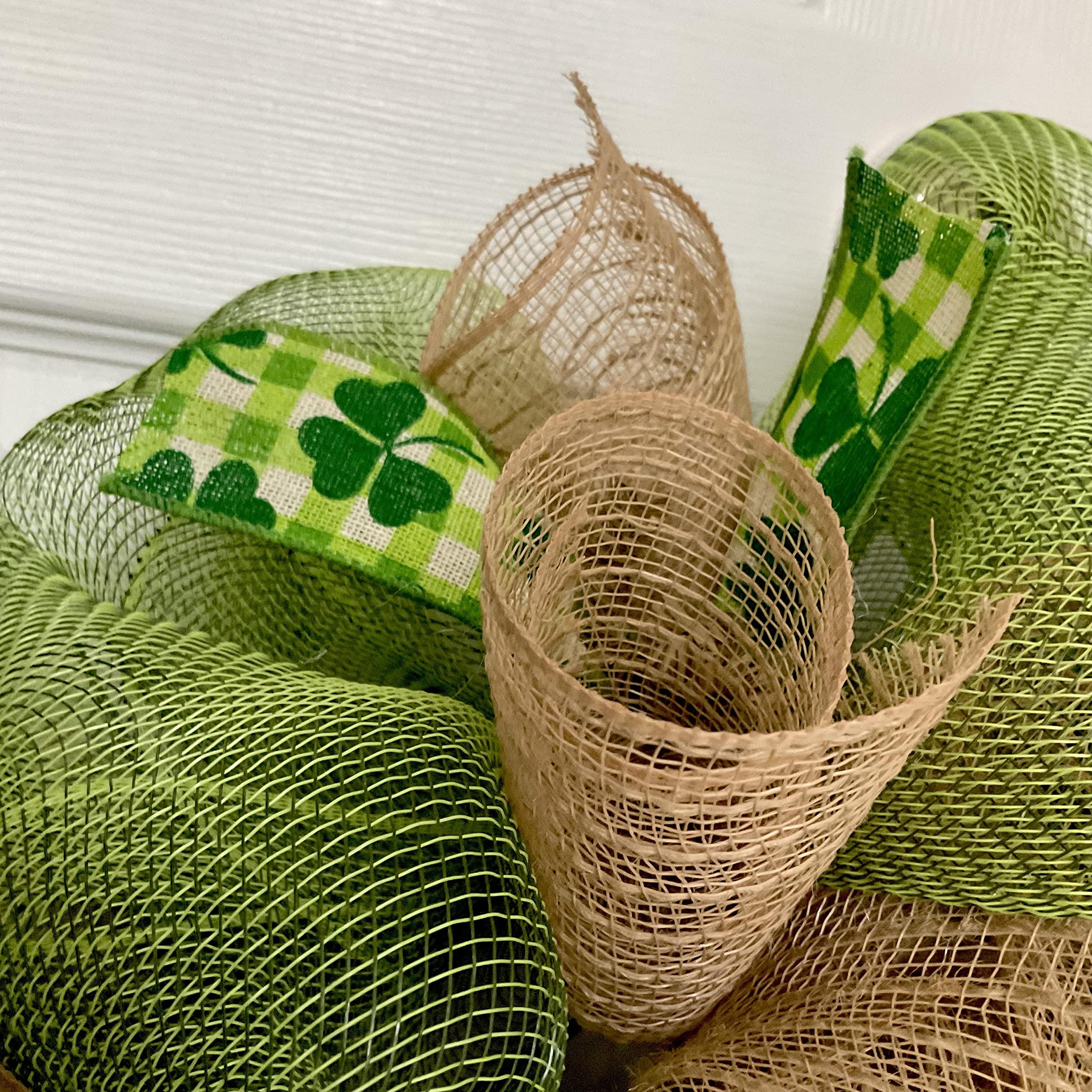 Happy St. Patrick's Day Leprechaun Hat with Rainbow - Handmade Deco Mesh Wreath for Door Decor, Party Supplies & Irish Festival Celebration