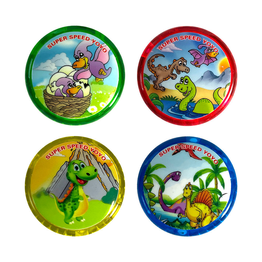 Dinosaur Flashing Yo Yo - 12 Pack Bulk Set for Kids, LED Light Up Toys for Party Favors, Birthday Gifts & Outdoor Play