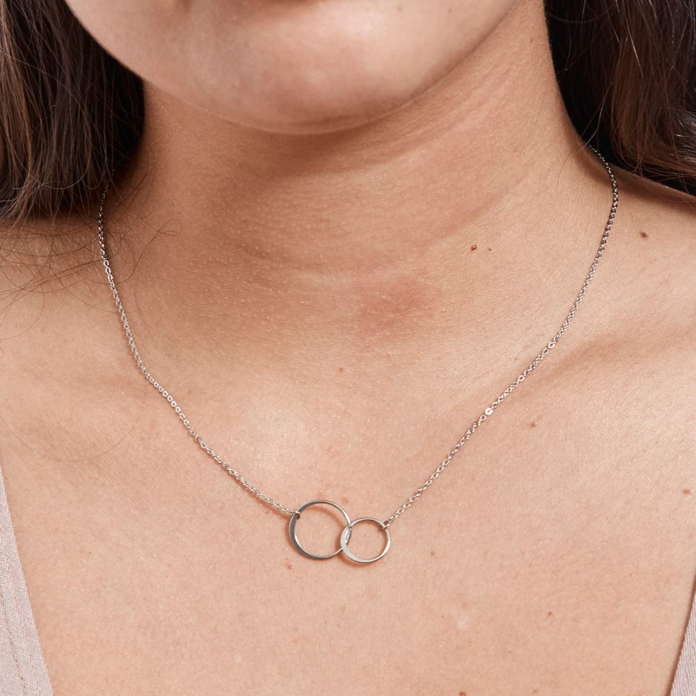 Mother & Daughter Necklace Set - Sterling Silver Heart Pendant Jewelry Gift for Birthday, Christmas, Anniversary | Perfect for Matching Outfits & Family Bonding Moments