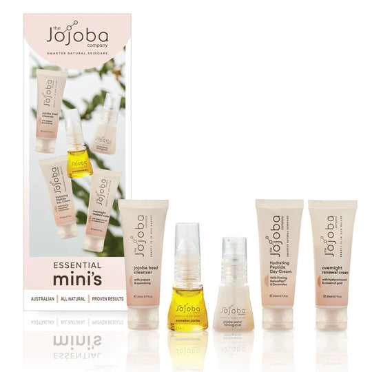 The Jojoba Company – Essential Mini's | Pure Organic Jojoba Oil for Skin & Hair Care | Perfect for Travel, DIY Beauty & Natural Moisturizing