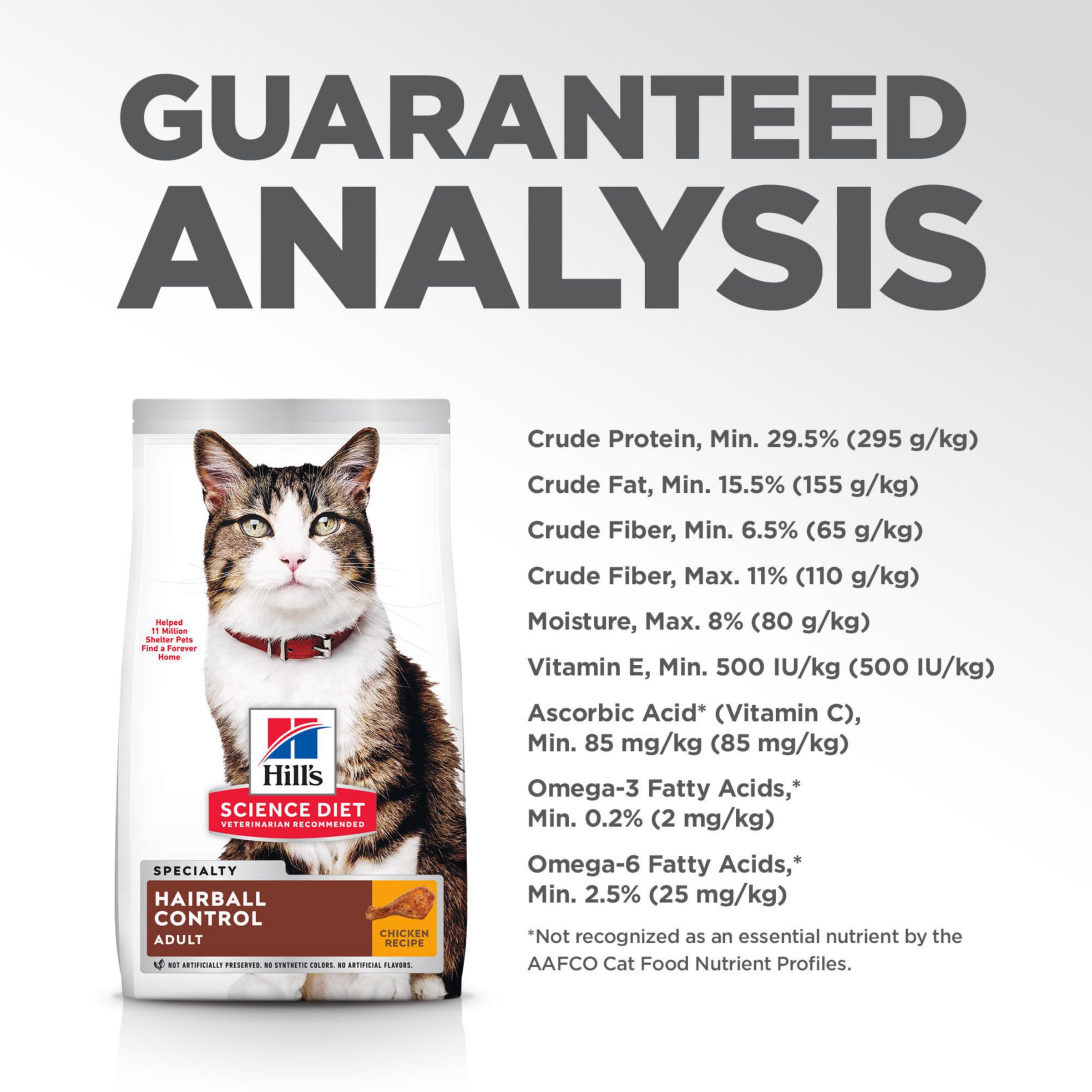 Hill's Science Diet Hairball Control Dry Cat Food for Adult Cats (1-6 Years) - Chicken Flavor, 7 lb Bag - Reduces Hairballs & Supports Digestive Health - Perfect for Indoor Cats with Hairball Issues