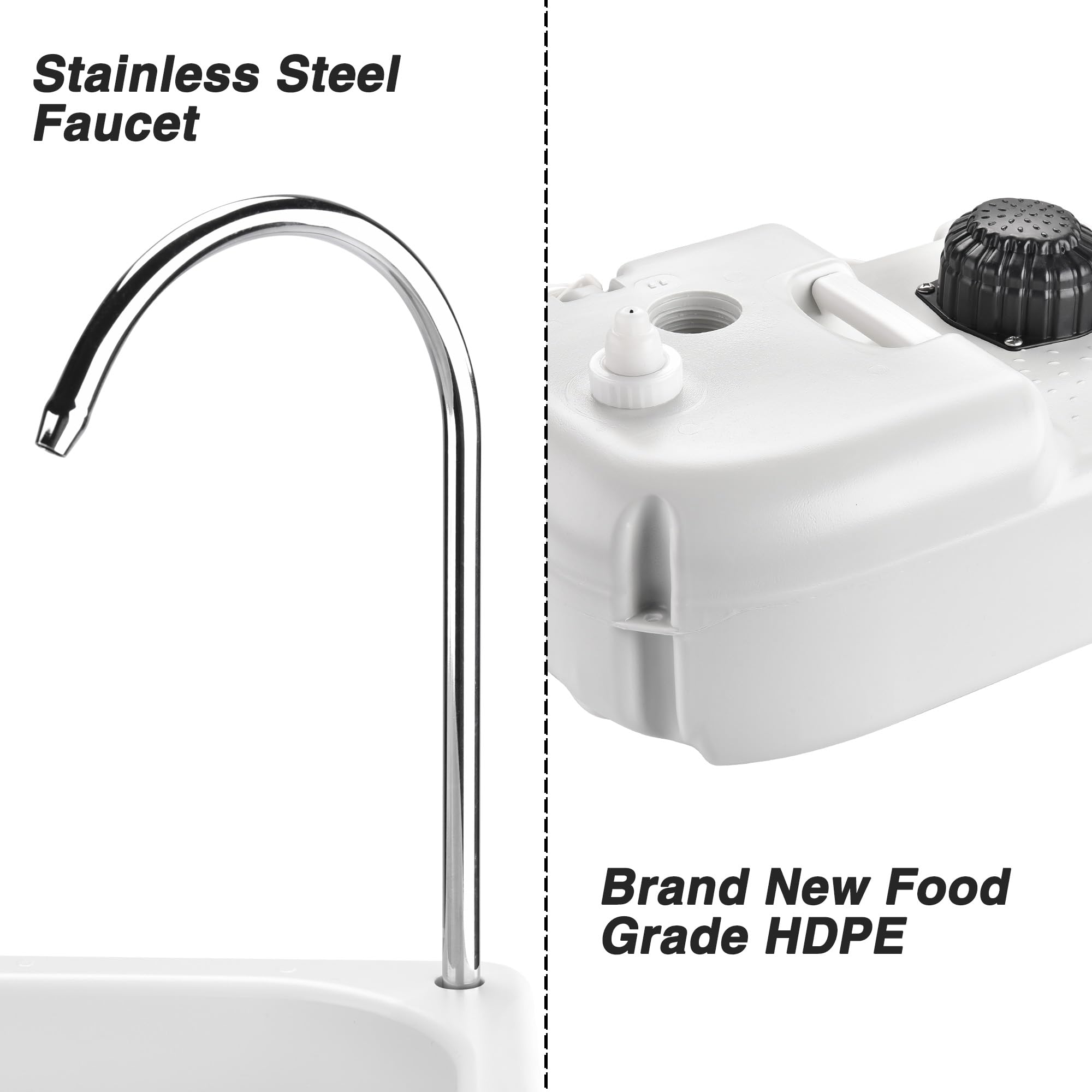 Yescom 17L Portable Camping Sink with 24L Water Tank - Foldable Outdoor Wash Basin for RV, Camping, Hiking & Travel | Perfect for Washing Dishes, Hands & Gear in Remote Areas
