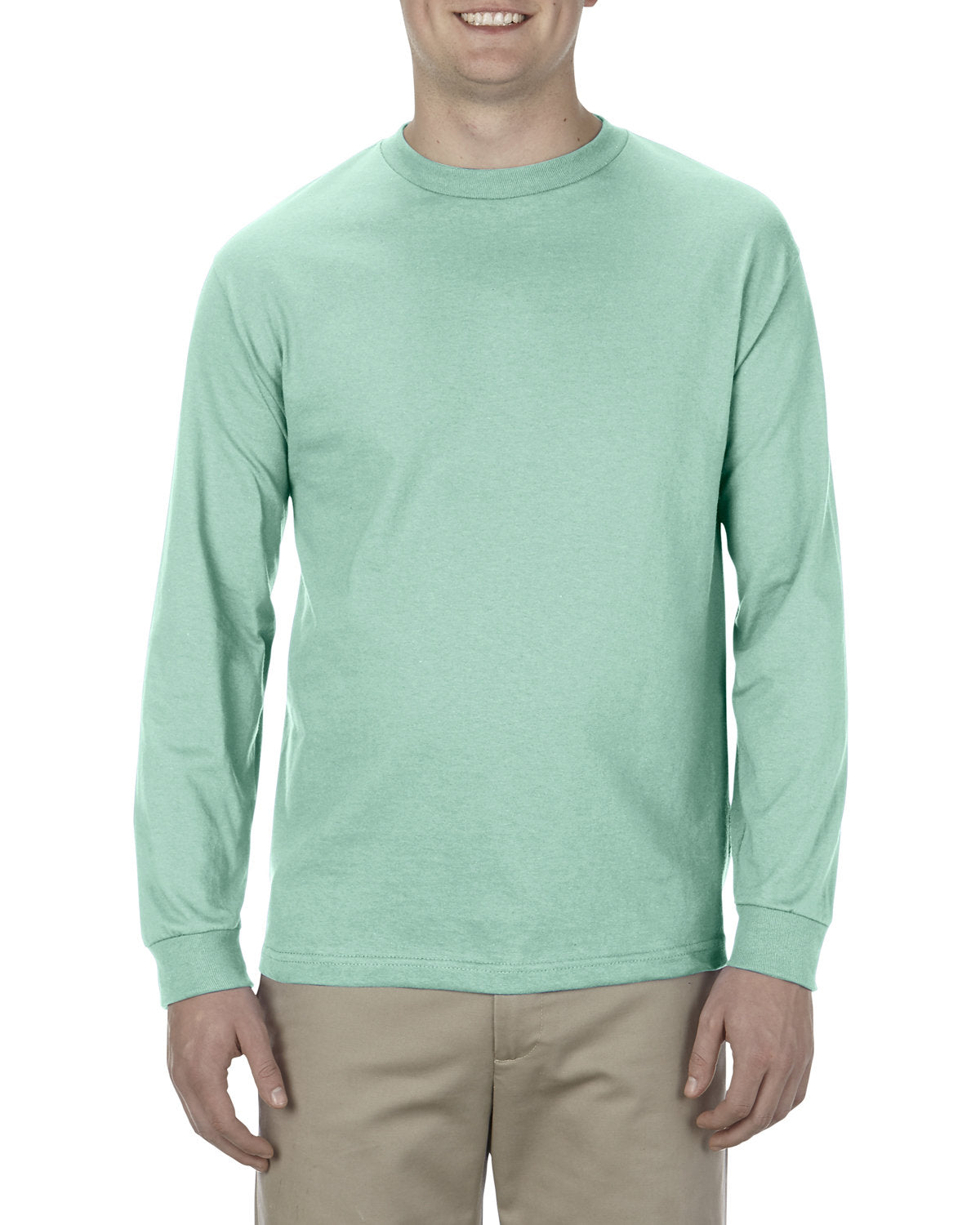 Alstyle AL1304 Men's & Women's 6.0 oz 100% Cotton Long Sleeve T-Shirt - Soft Comfort Fit Crewneck Casual Tee for Everyday Wear, Work & Layering