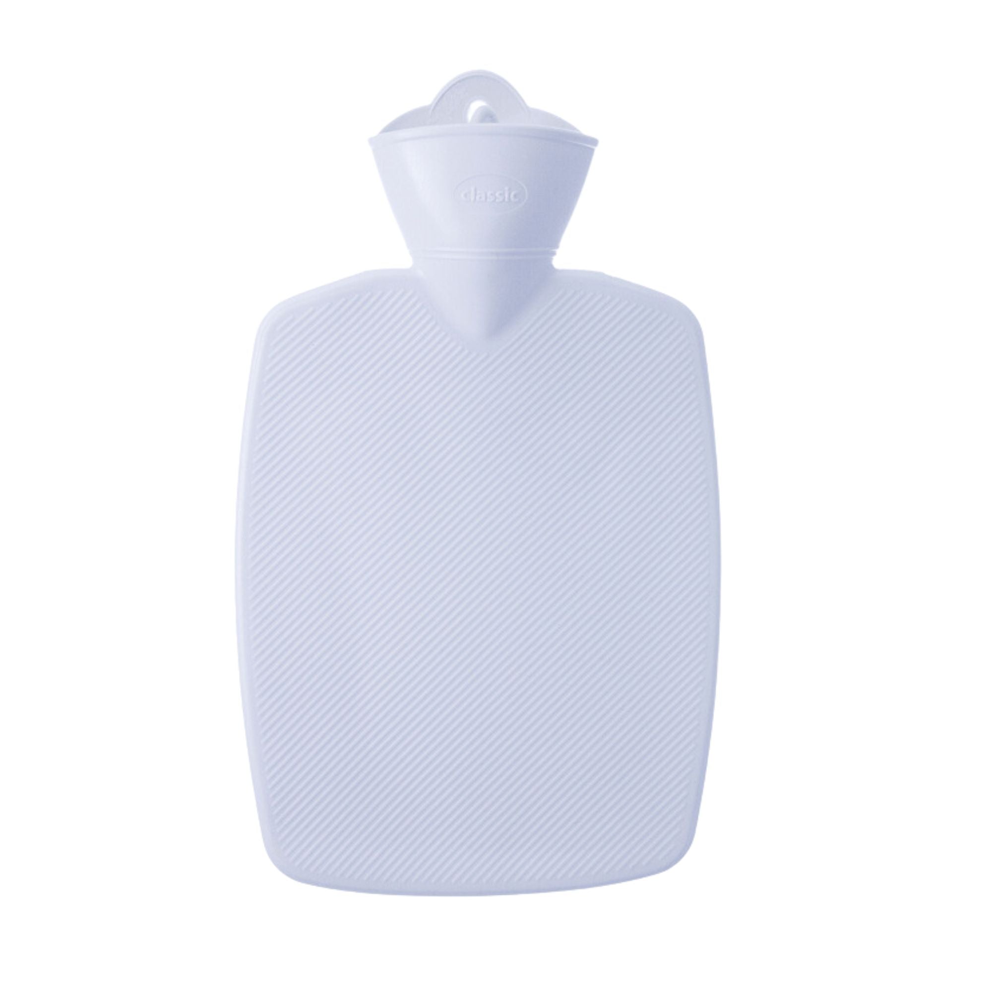 1.8L Ribbed White Hot Water Bottle - Rubber-Free, Leak-Proof for Pain Relief & Warmth - Perfect for Cold Nights, Menstrual Cramps & Winter Comfort