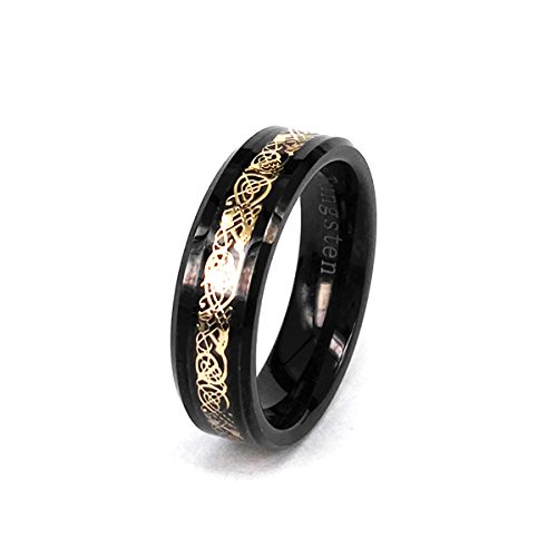 **Tungsten Carbide 14K Gold & Silver Plated Dragon Celtic Wedding Ring Set for Men & Women – 2-Piece Band for Engagement, Anniversary, and Couple Jewelry Gifts**