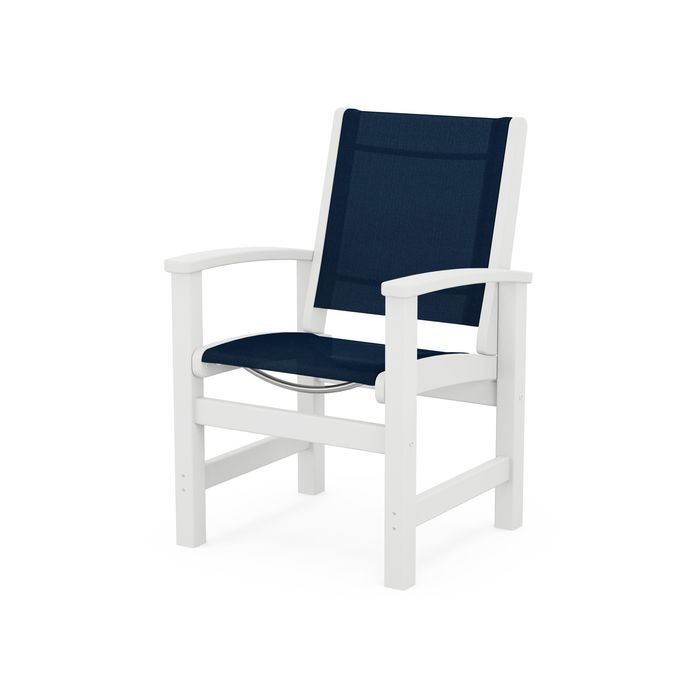 POLYWOOD Coastal Dining Chair - Weather-Resistant Outdoor Furniture, All-Weather Adirondack Chair for Patio, Deck, Garden & Poolside - Perfect for Backyard, Beach House & Waterfront Dining