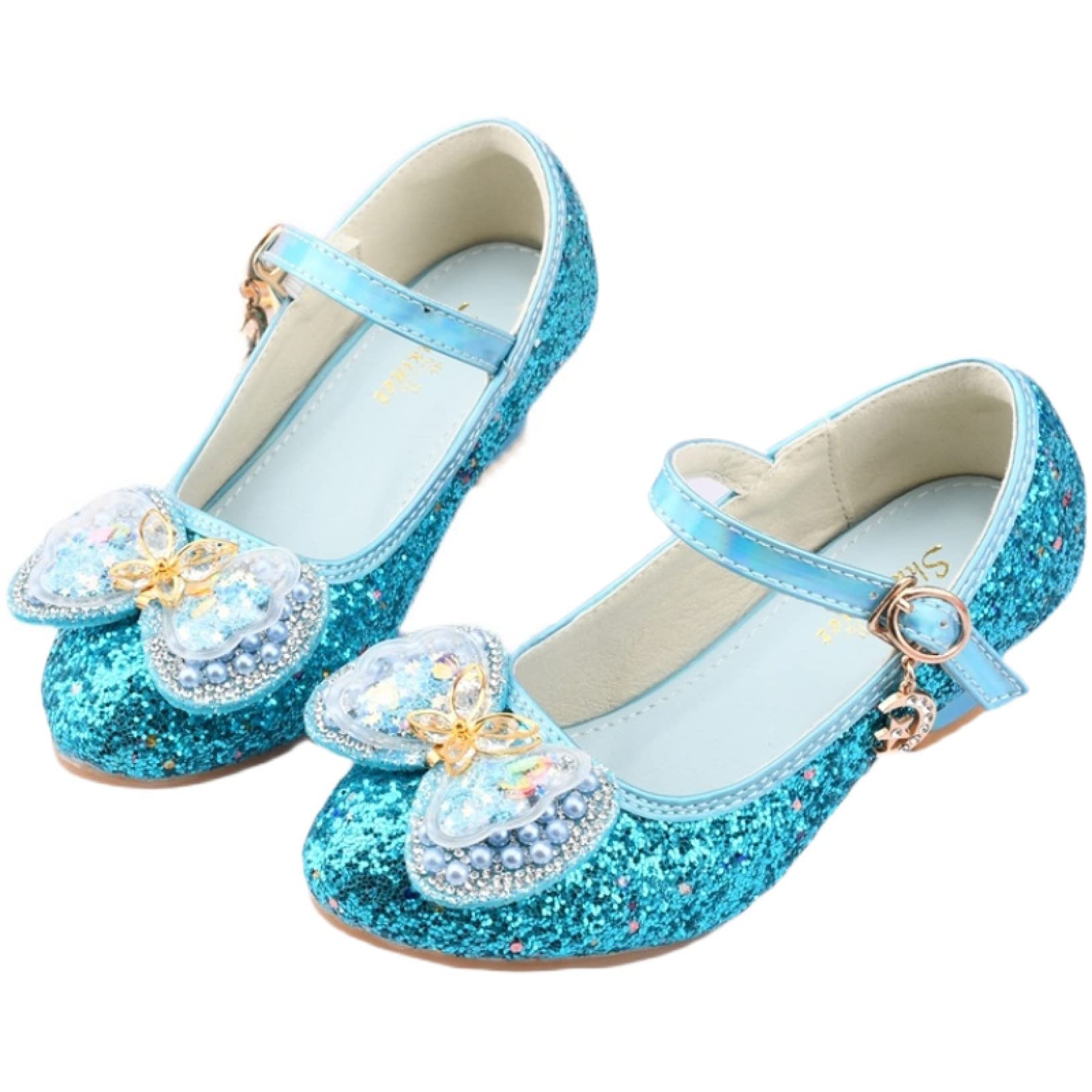 ChyJoey Girls Sequin Glitter Mary Jane Princess Heels - Toddler/Little Kid/Big Kid Sizes - Perfect for Weddings, Flower Girls, Parties & Special Occasions