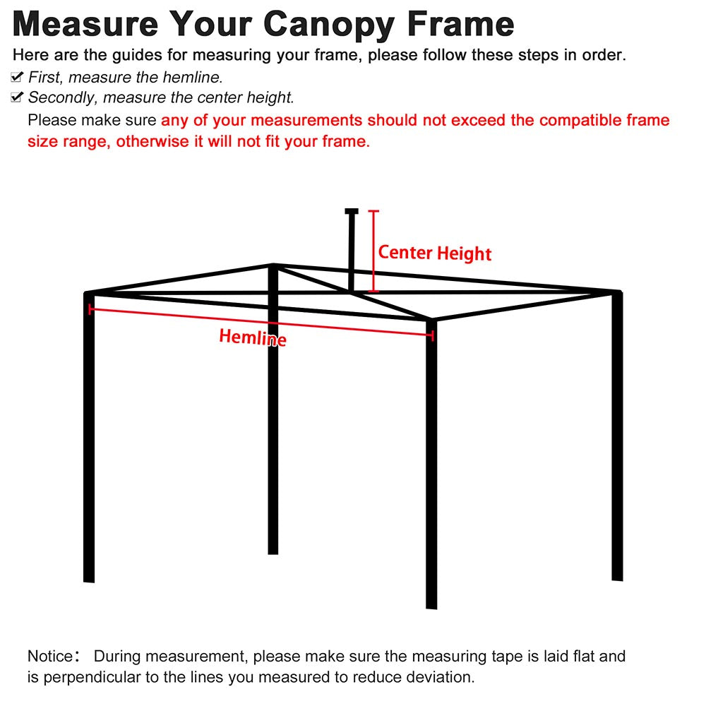 InstaHibit 10'x10' Pop Up Canopy Replacement Top with Ventilation - Fits 9'7