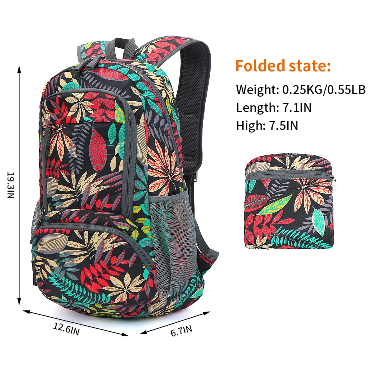 35L Lightweight Foldable Waterproof Travel Backpack - Compact Hiking Daypack for Men & Women - Perfect for Camping, Commuting and Outdoor Adventures