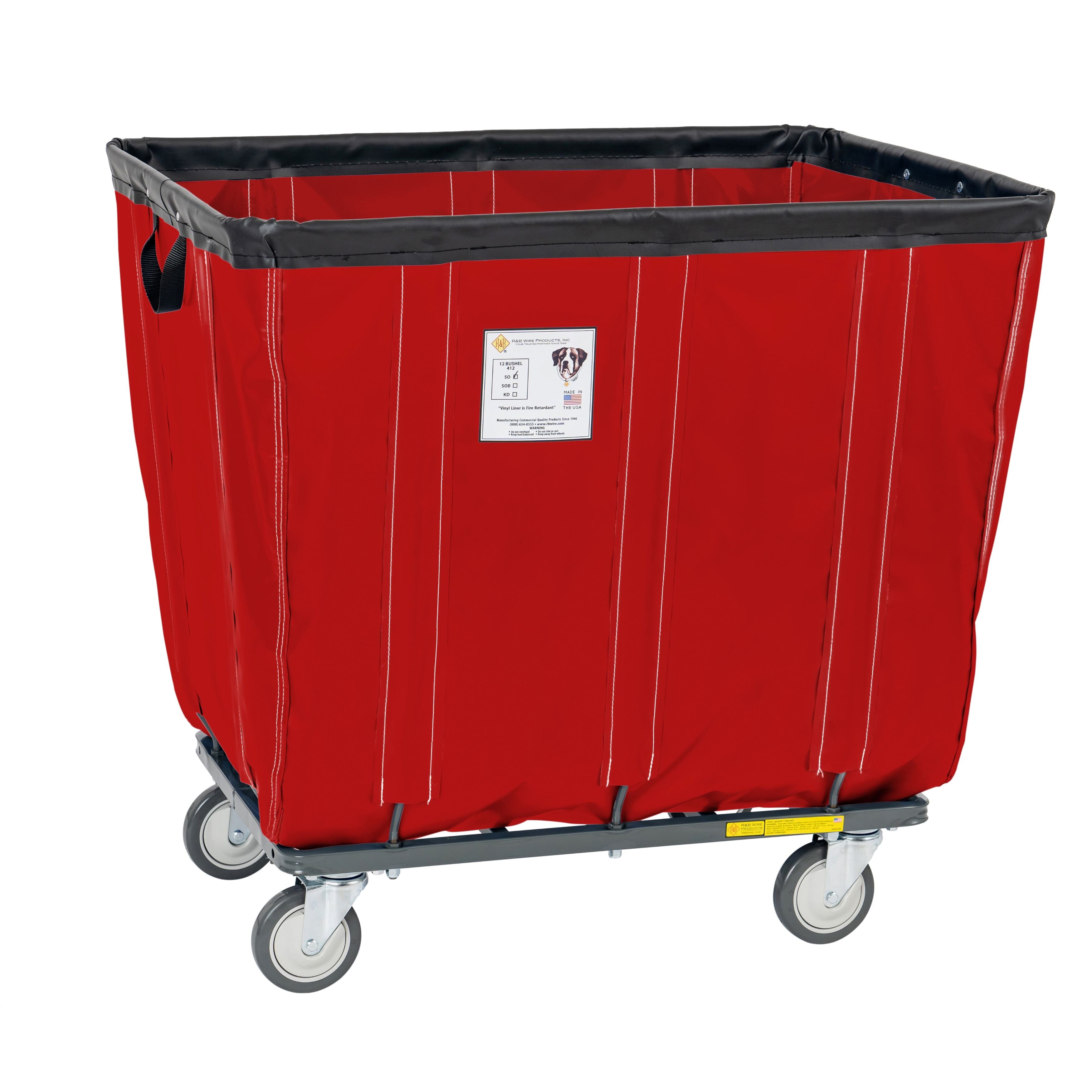 Durable Fully Sewn Vinyl Basket Truck - 8 Bushel Capacity for Laundry, Storage & Organization | Heavy-Duty Utility Cart for Home, Garage & Commercial Use