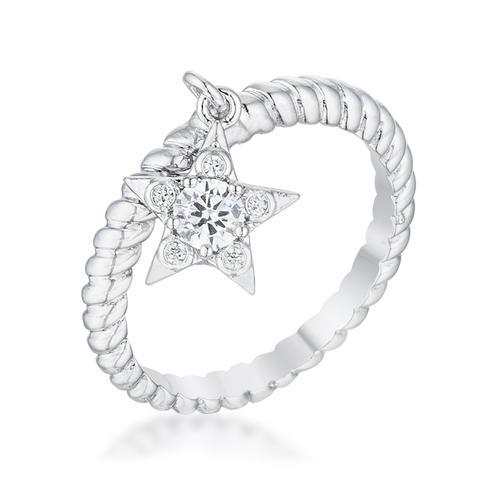 Elegant Cubic Zirconia Star Charm Fashion Ring for Women - Perfect for Evening Parties, Date Nights & Special Occasions