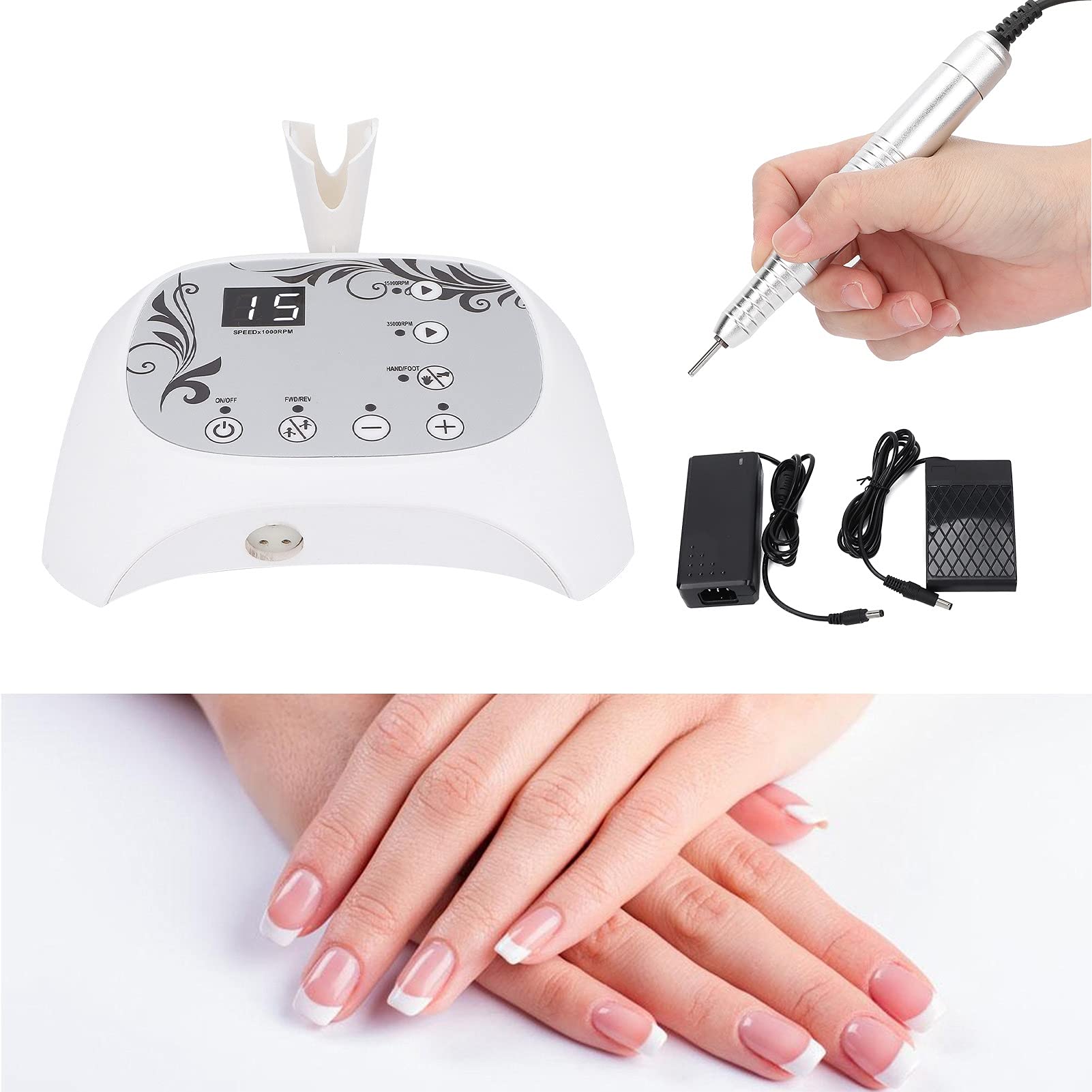 Professional Adjustable Speed Electric Nail File Pedicure Machine - Home & Salon Use for Manicure, Pedicure & Nail Care - Perfect for DIY Home Grooming & Professional Nail Salons