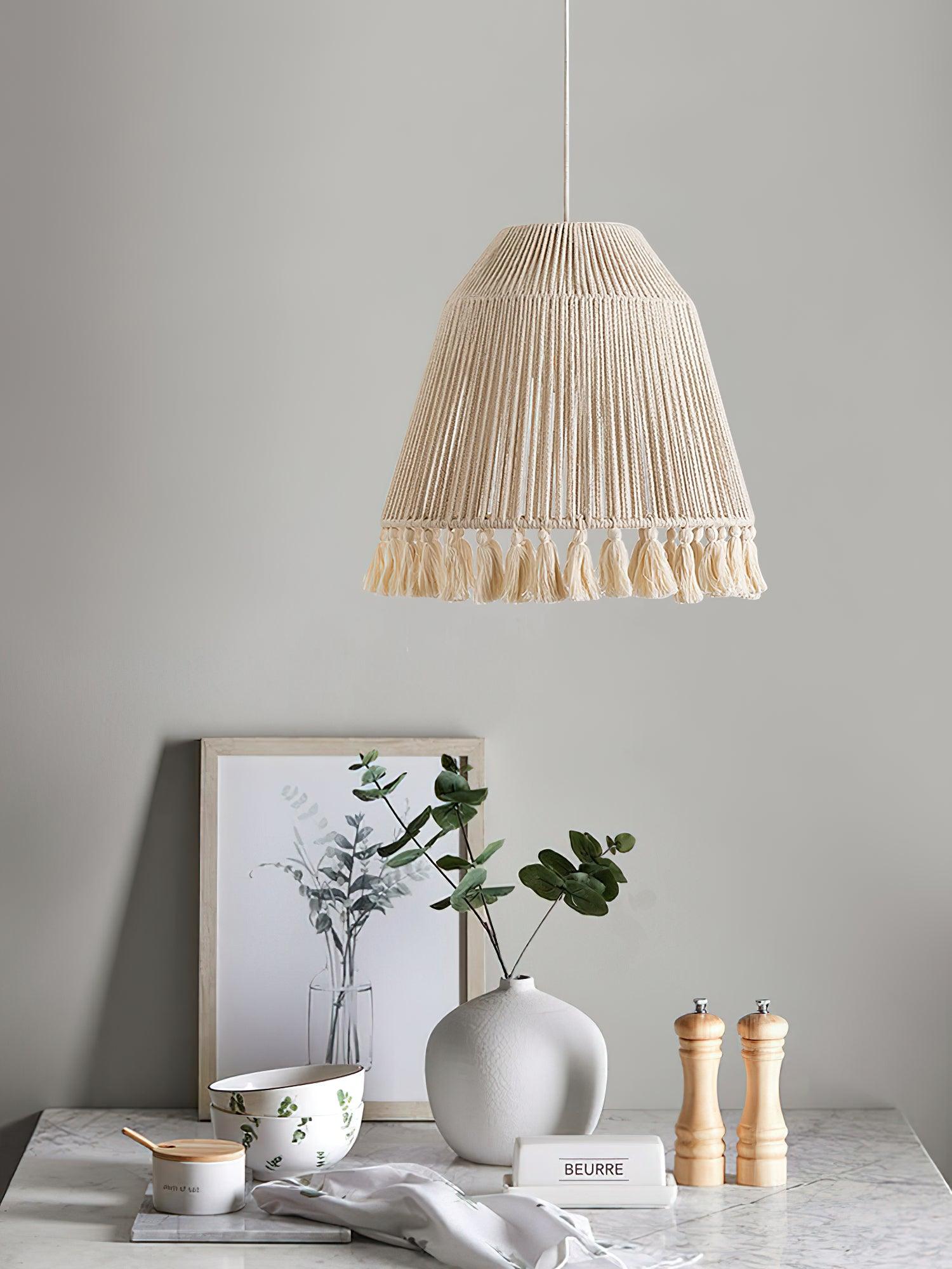 Stylish Chase Tassel Pendant Light Fixture - Modern Hanging Chandelier for Dining Room, Kitchen Island & Bedroom Decor