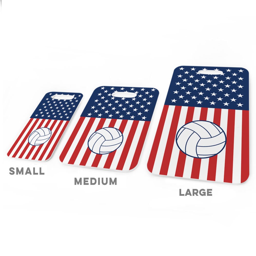 ChalkTalkSPORTS Volleyball Luggage Tag & Bag Tag - USA Volleyball Player Design with Standard Lines on Back - Perfect for Travel, Sports Tournaments & Team Gifts