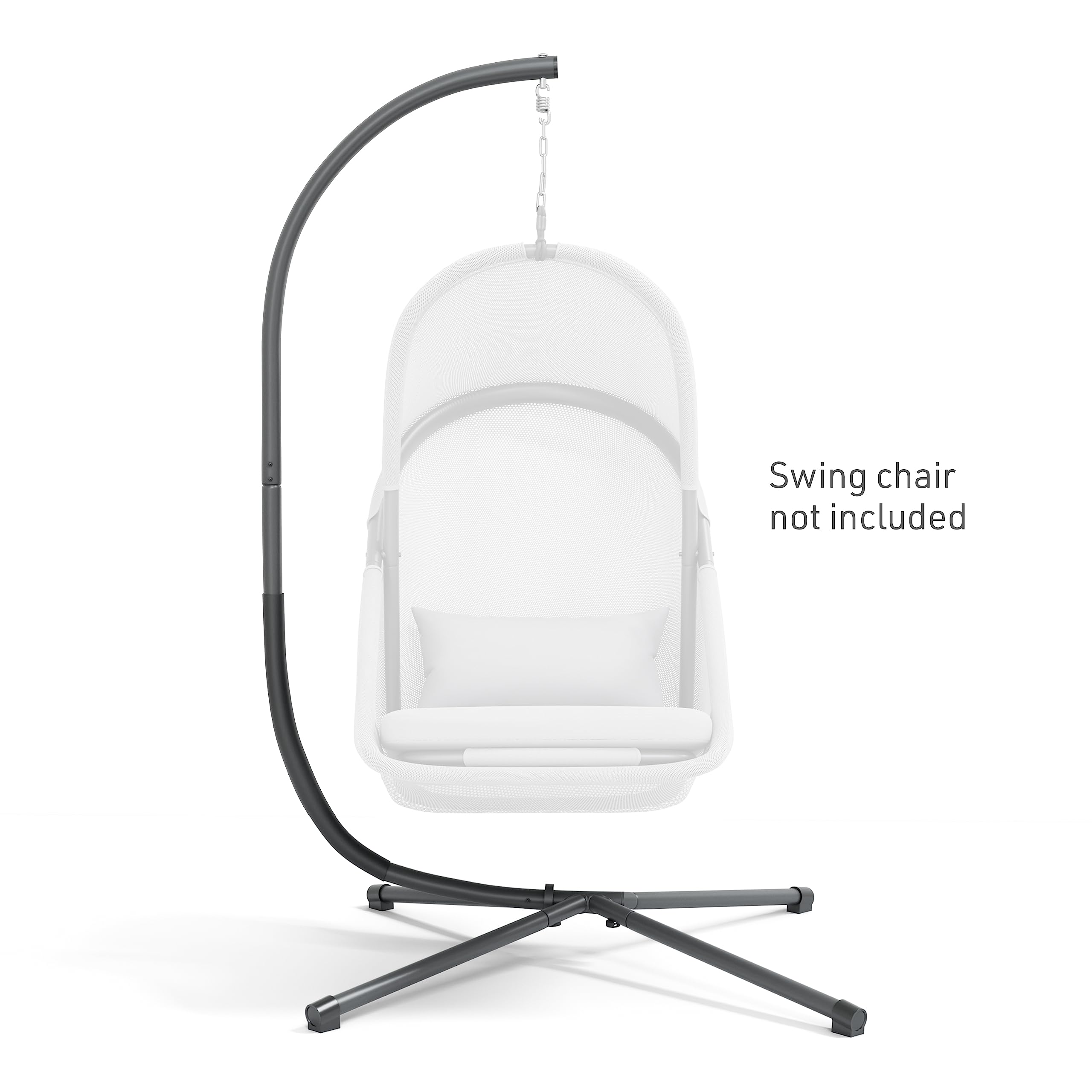 Modern Metal Hanging Swing Stand - C-Shaped Lapwing Design for Indoor/Outdoor Use (Chair Not Included) - Perfect for Patio, Garden, Porch & Backyard Relaxation