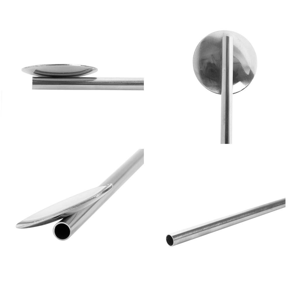 TOPTIE 12 Pack Stainless Steel Spoon Straws - Reusable Drinking Straws with Stirrer for Cocktails, Smoothies, Iced Coffee | Perfect for Parties, Bars & Home Use