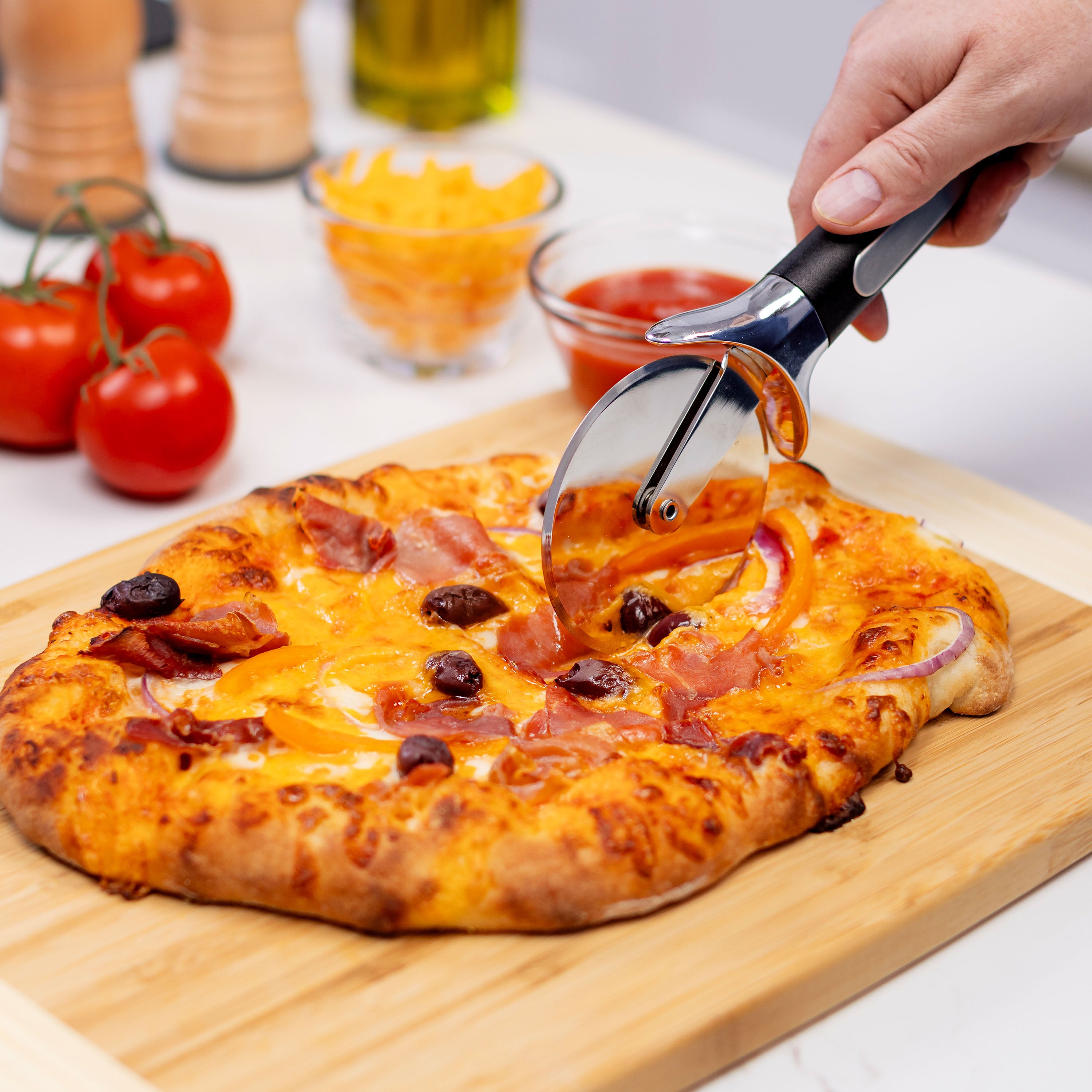 Premium Glazed Pizza Stone Set for Oven - 15