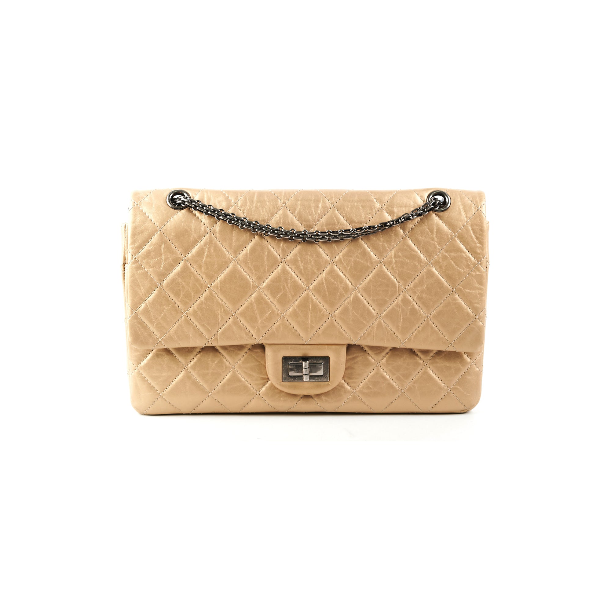 Chanel Maxi Reissue 2.55 Gold Leather Shoulder Bag - Luxury Designer Handbag for Women, Perfect for Evening Events & Special Occasions