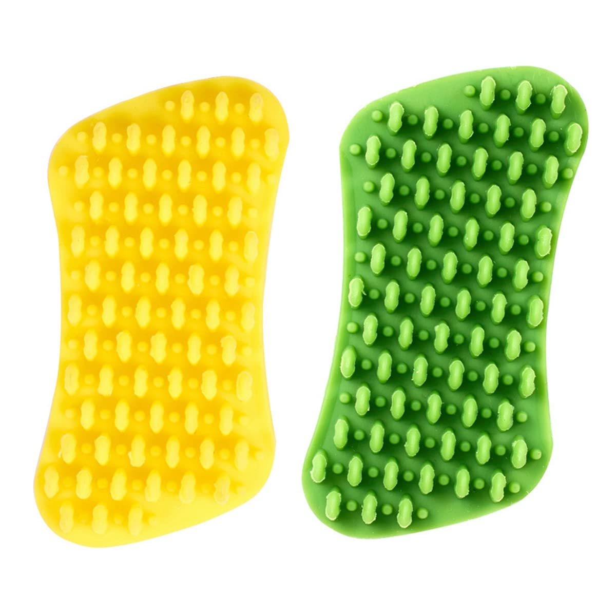 2 Pack Silicone Pet Grooming Brush - Soft Massage Bath Brush for Dogs & Cats, Hair Removal & Detangling Tool - Perfect for Bath Time, Shedding Season & Daily Grooming at Home or Travel