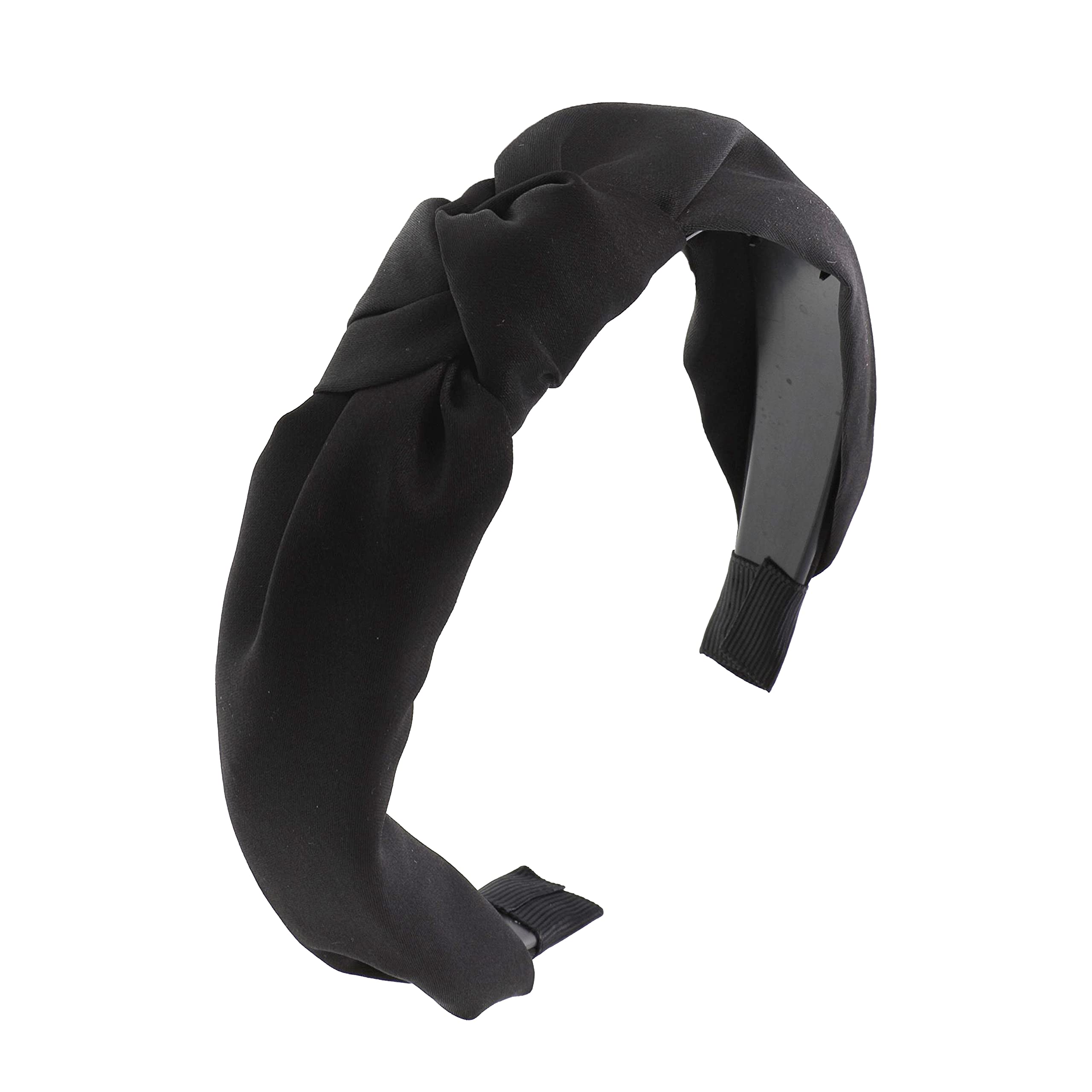 Satin Knot Headband for Women - Shimmer Black Hair Accessory for Everyday Wear, Parties, and Special Occasions