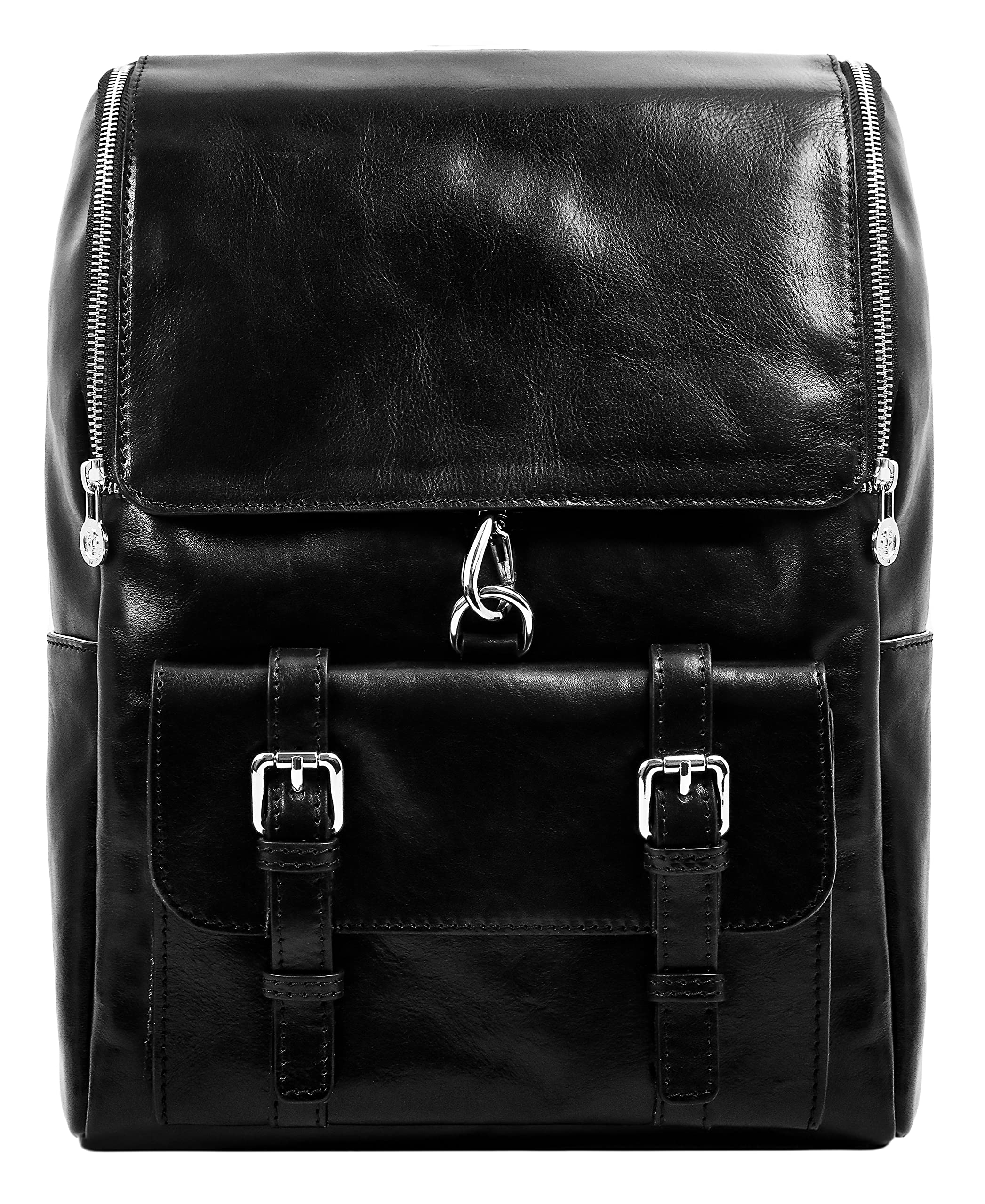 Durable Brown Leather Backpack for 15in Laptop - Waterproof Travel Book Bag & Work Commuter Backpack - Perfect for Business, School & Outdoor Adventures (Black)