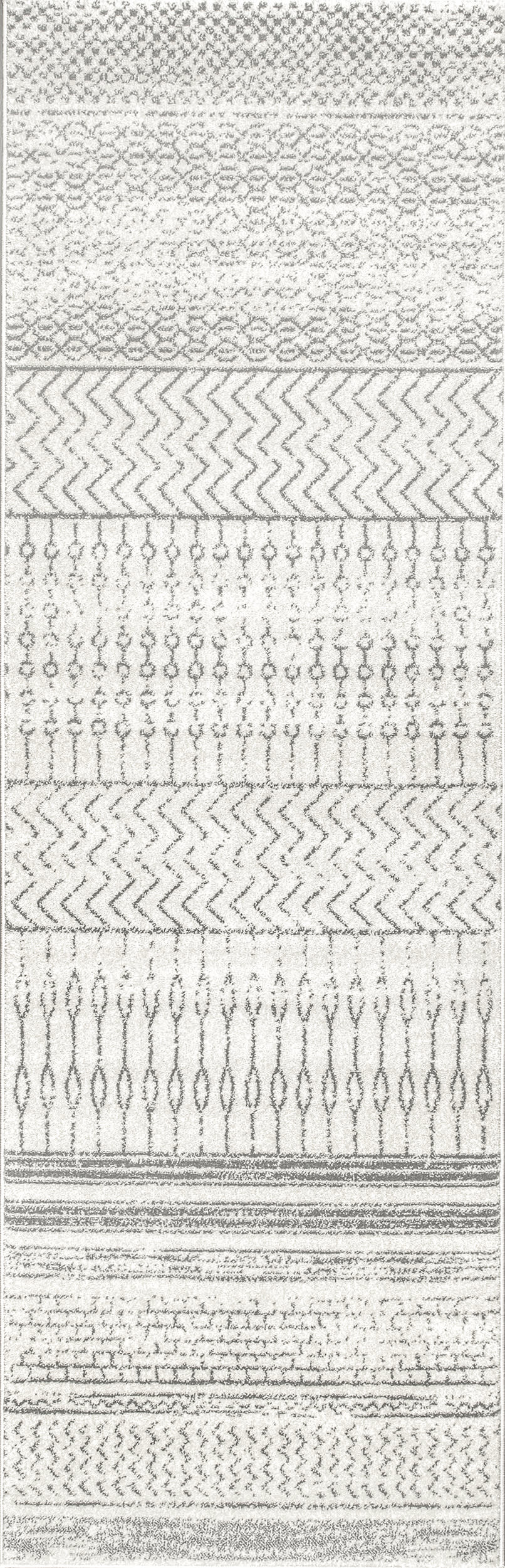 Stylish Banded Abacus and Stripes Area Rug in Grey - Perfect for Living Room, Bedroom, or Office Decor