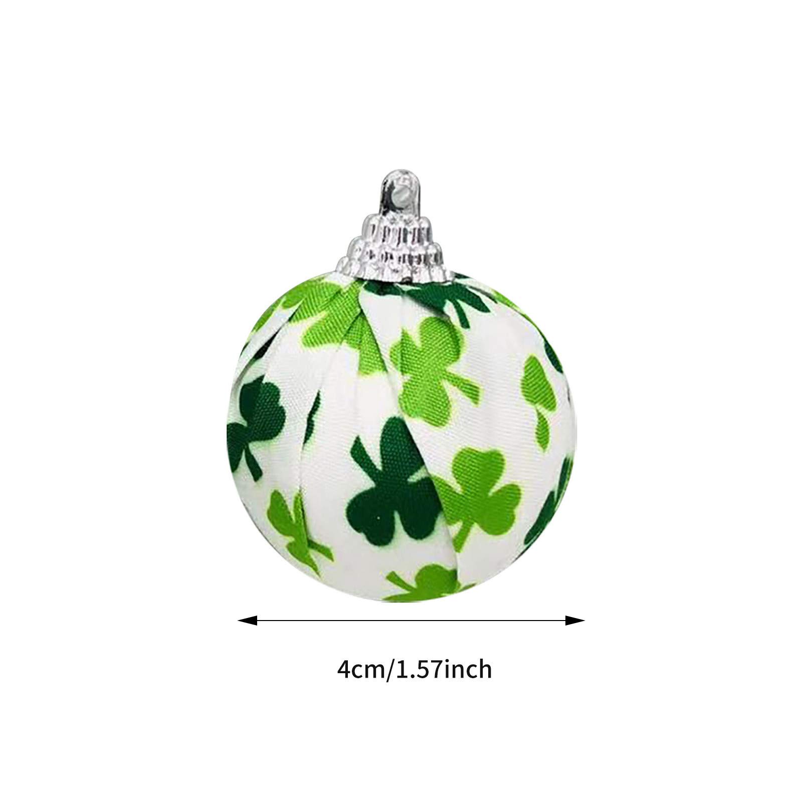 16 Pieces St Patrick's Day Shamrock Fabric Wrapped Balls - Green Bowl Filler Decorations for Table, Shelf & Hanging - Irish Festival Holiday Decor (16 PCS Clover Balls) - Perfect for Home, Office & Party Decorations