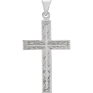 14K White Gold or Yellow Gold Cross Pendant for Men - Religious Jewelry & Spiritual Gifts for Baptism, Confirmation, and Everyday Faith Wear