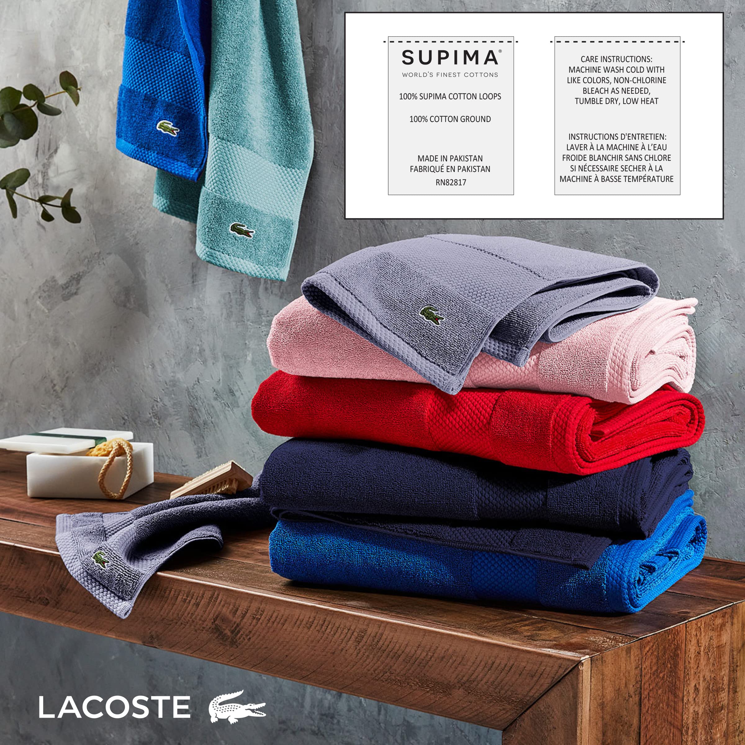 Lacoste Heritage Supima Cotton Bath Towel - 30