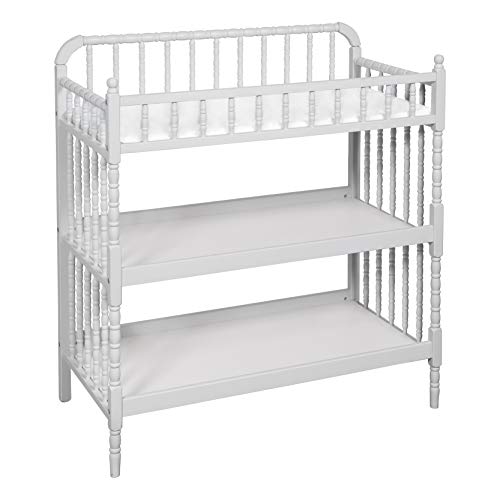 DaVinci Jenny Lind Baby Changing Table with Removable Pad - Fog Grey Nursery Furniture for Diaper Changing & Storage | Perfect for Newborns & Toddlers