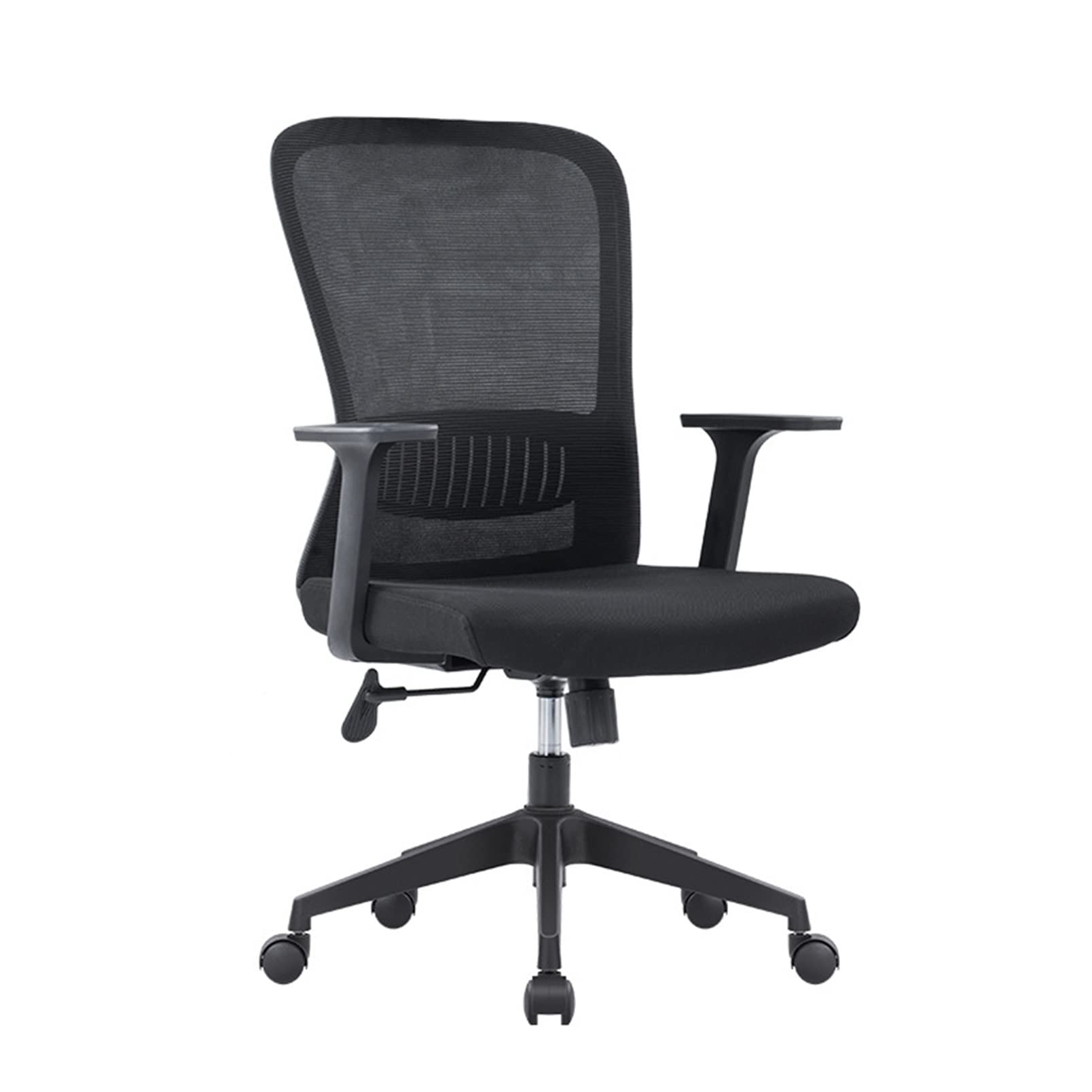 Ergonomic Office Chair - Adjustable Swivel Computer Desk Chair with Lumbar Support for Home, Conference & Dormitory - Reclining Nap Chair for Long Sitting (Black, 41