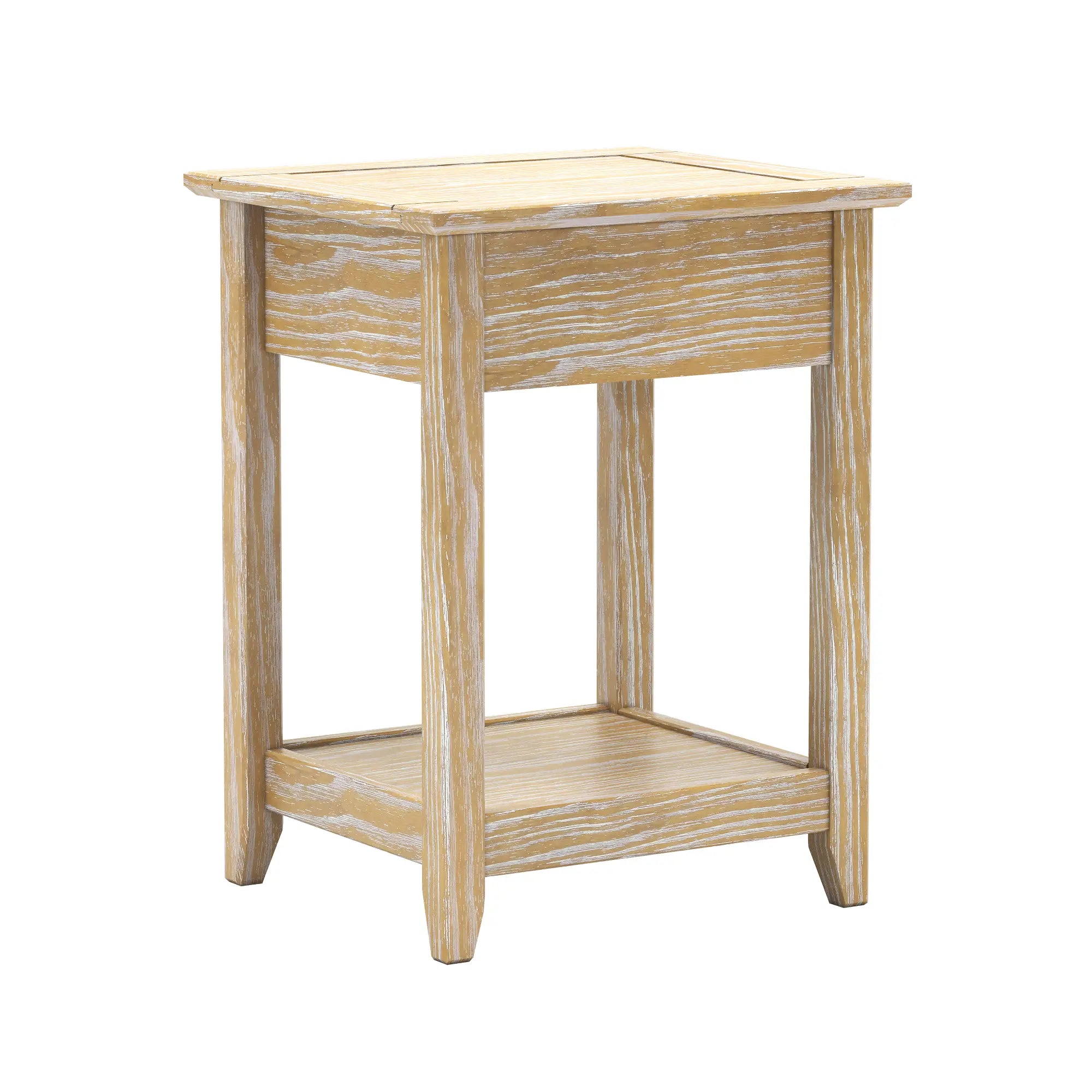 Greenport Modern End Table - Small Side Table for Living Room, Bedroom, or Office - Nightstand with Storage Shelf - Compact Accent Table for Home Decor