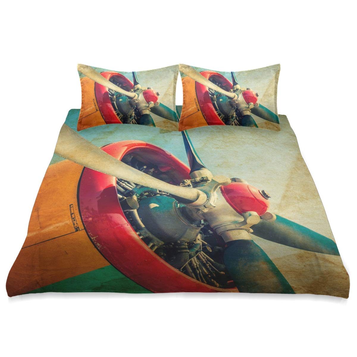 Galaxy Airplane King Size Comforter Set - 90x104 Inch All Season Soft & Comfortable Bedding with Duvet Cover | Perfect for Kids Room, Space Themed Bedroom Decor & Astronomy Lovers