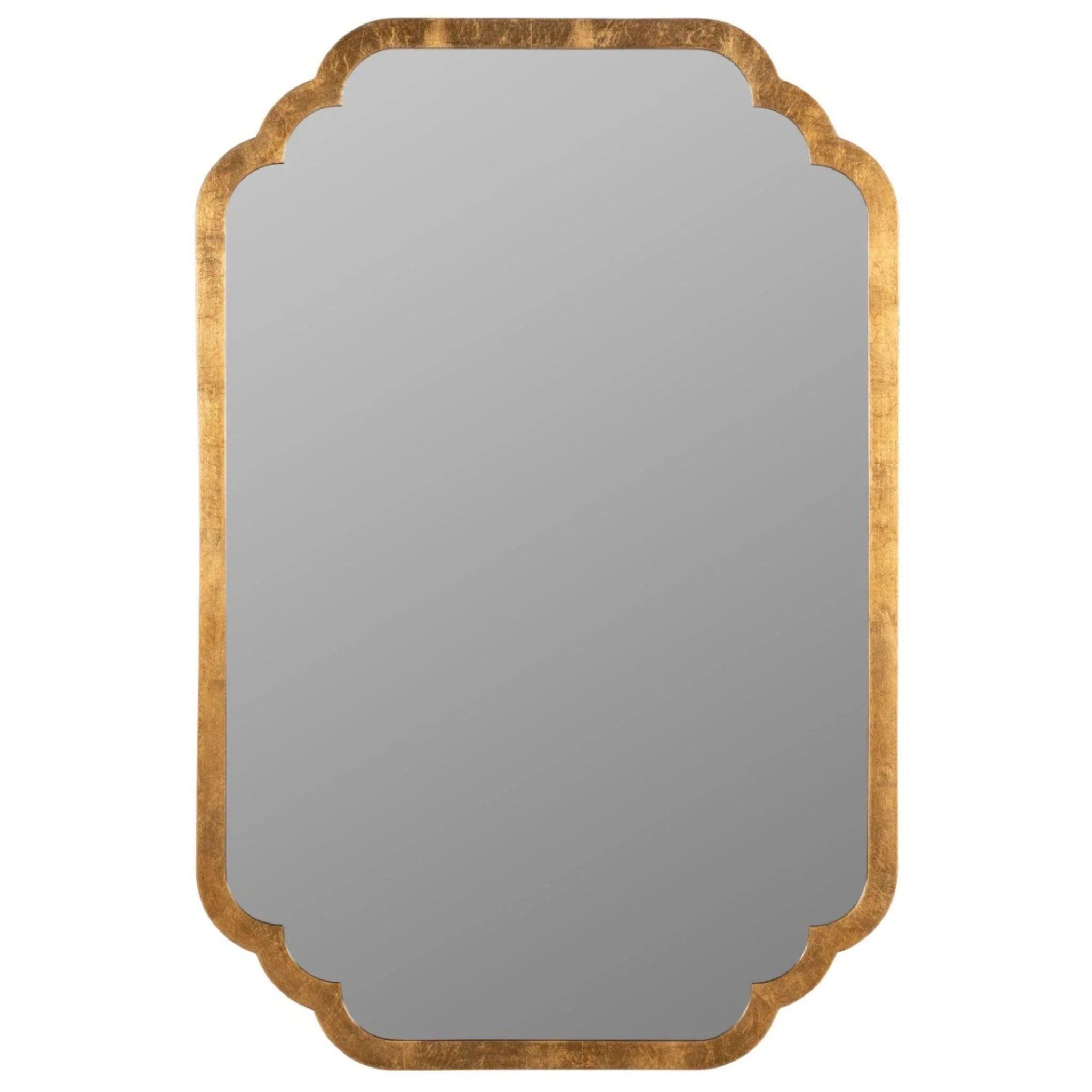 Elegant Gold Leaf Framed Wall Mirror - Vintage Oval Full Length Mirror for Bedroom, Living Room & Entryway Decor - Perfect for Vanity, Dressing Area & Home Styling