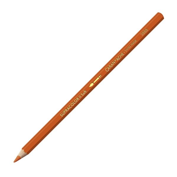 Caran d'Ache Supracolor Water-Soluble Colored Pencil - Flame Red (3888.050) | Professional Art Supplies for Sketching, Drawing & Watercolor Techniques