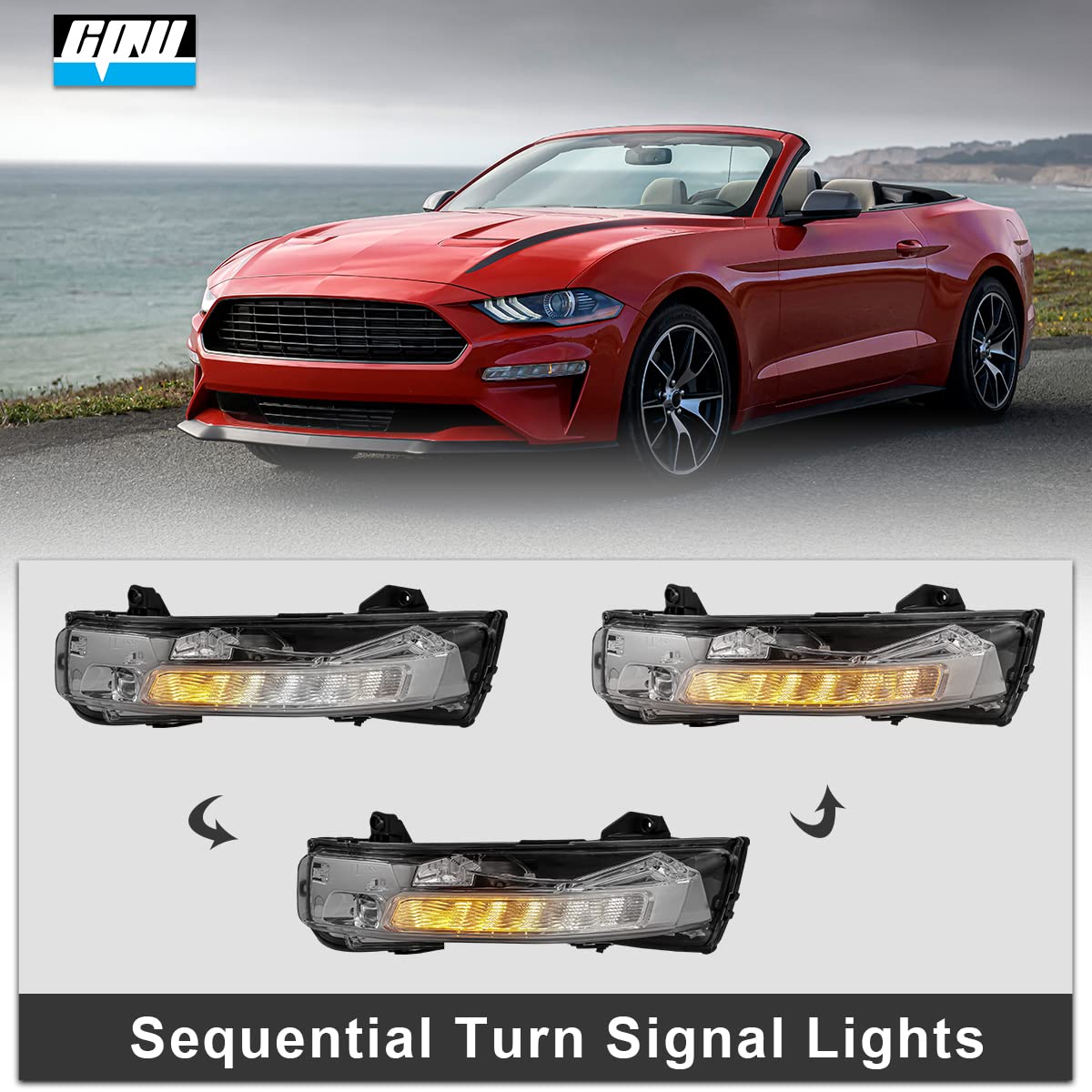 **2018-2020 Ford Mustang Fog Light Replacement - CPW Sequential LED Turn Signal & Running Light Kit (Driver & Passenger Side) - Perfect for Night Driving & Enhanced Visibility**