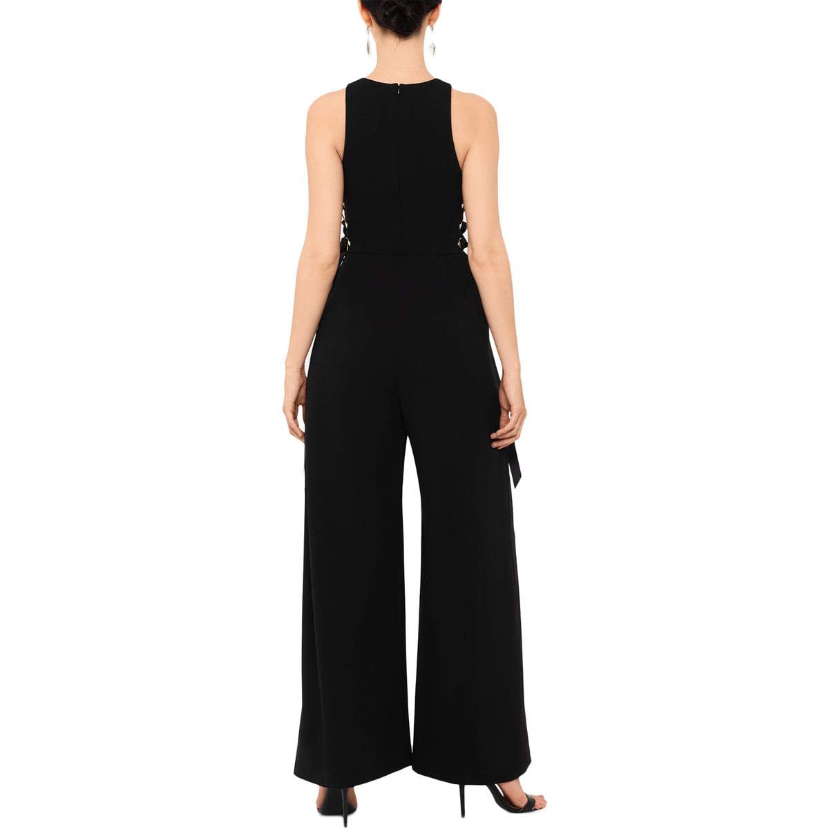 Xscape Women's Wide Leg Crepe Jumpsuit - Black Size 4 | Elegant Comfort for Evening Parties, Weddings & Special Occasions